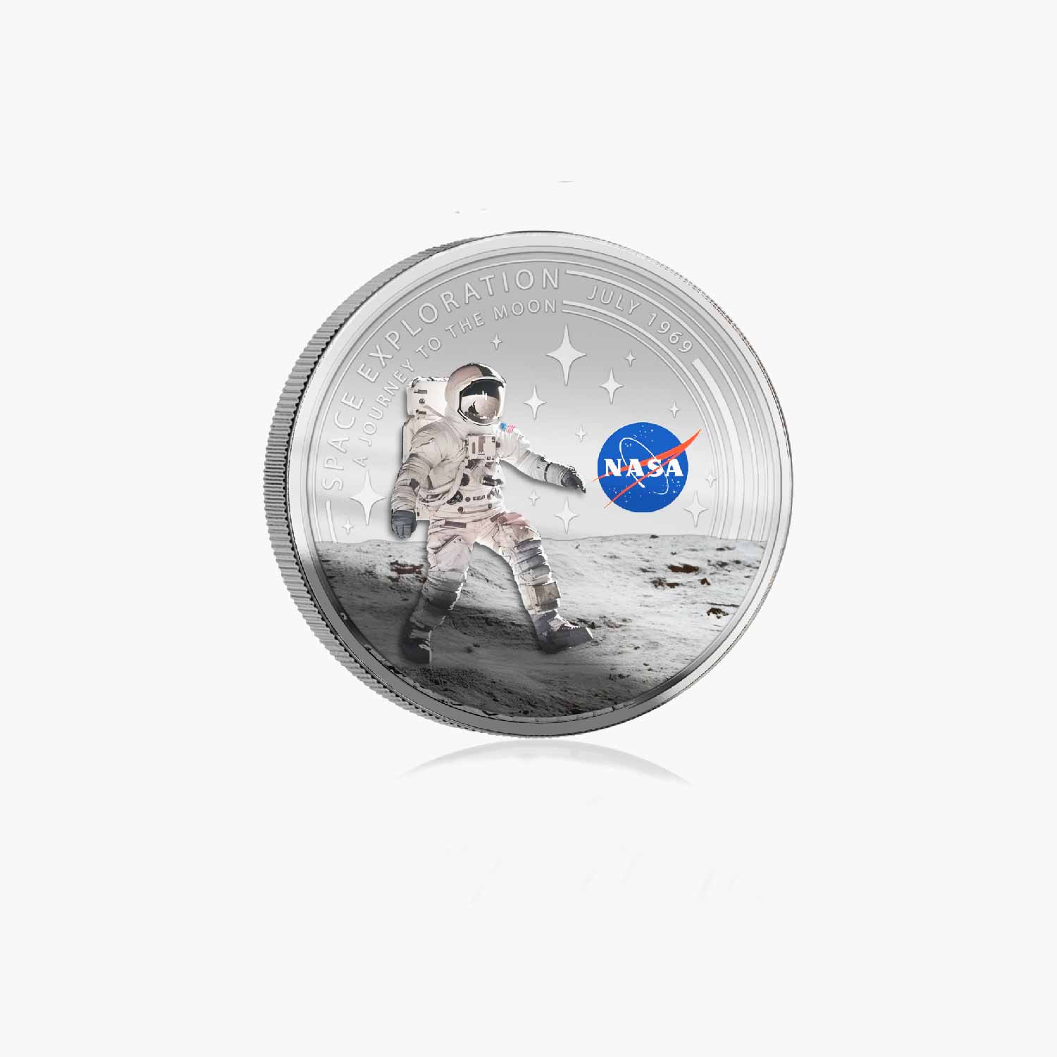 NASA Space Exploration: A Journey to the Moon 2025 Silver Plated BU Coin