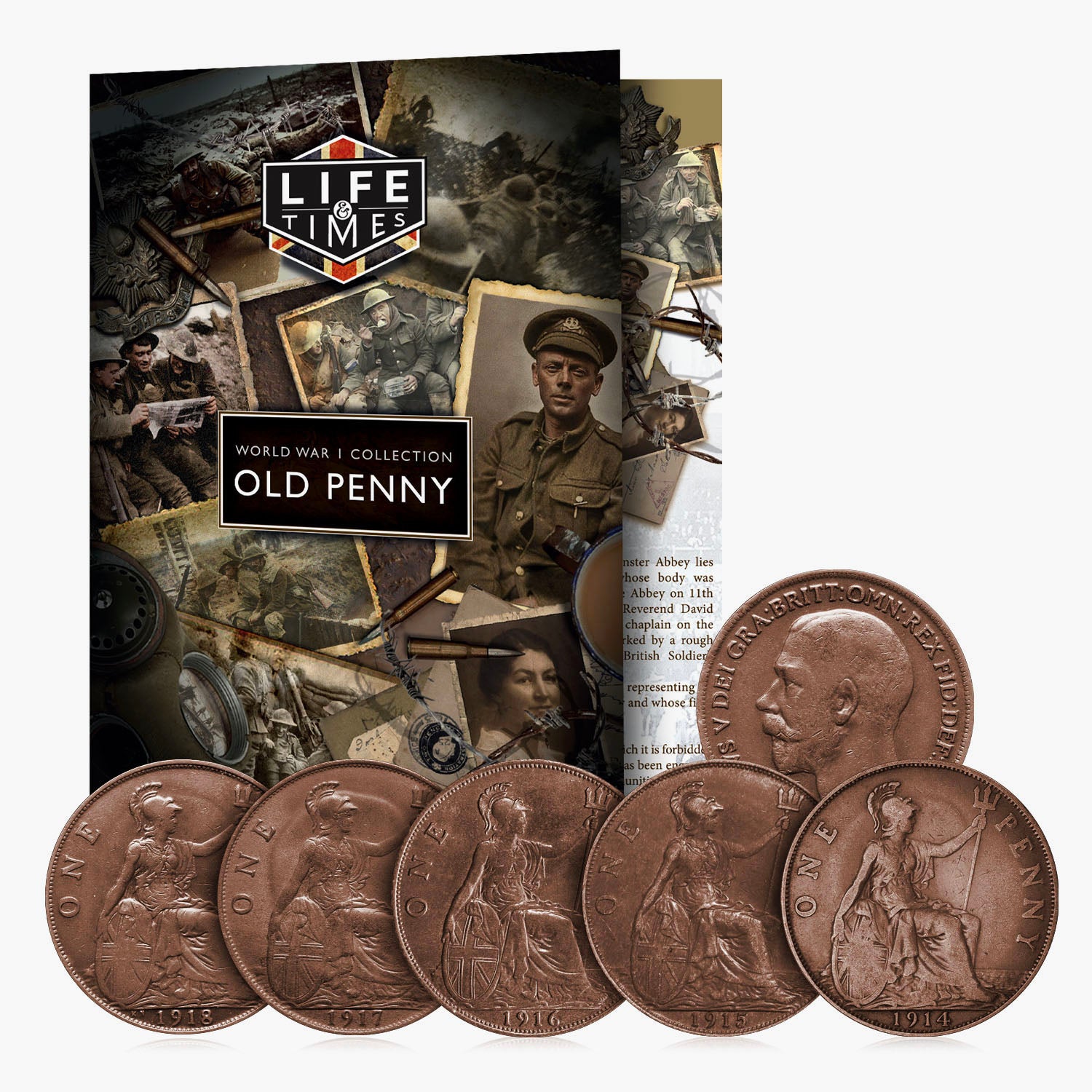 The Complete WWI British George V Penny Set