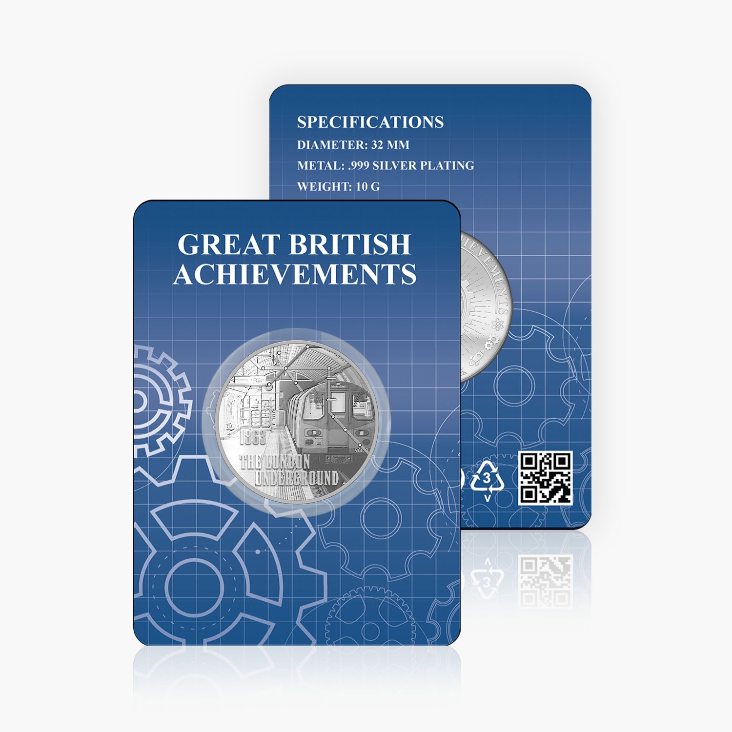 Great British Achievements London Underground Roundel Silver Plated BU Commemorative