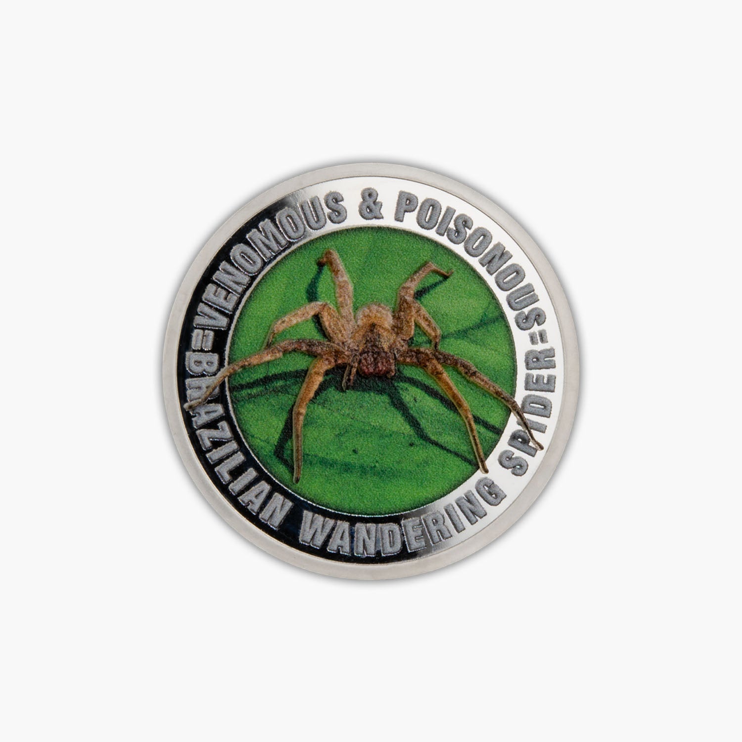 The Venomous & Poisonous Brazilian Wandering Spider One Dollar Solid Silver Coin