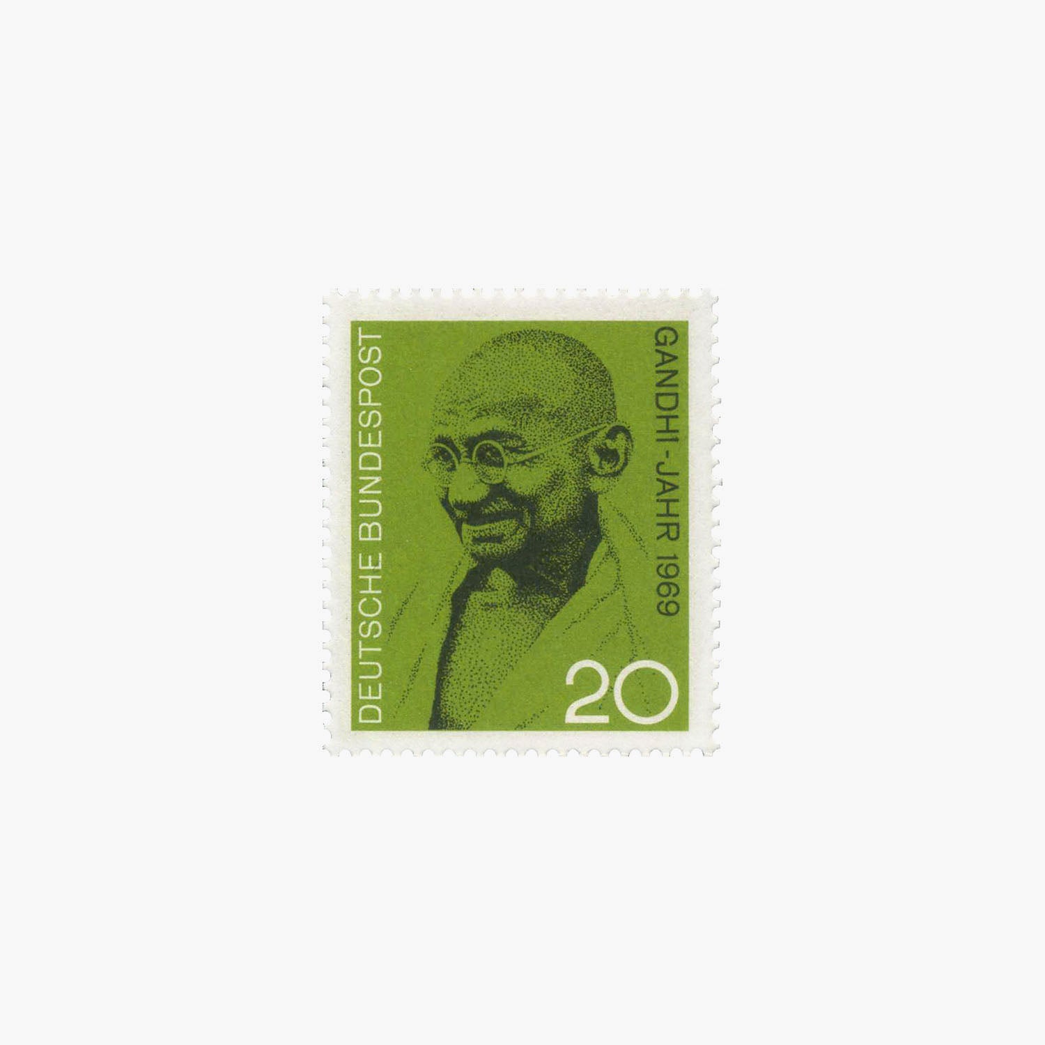 Mahatma Gandhi coin, banknote and stamp set