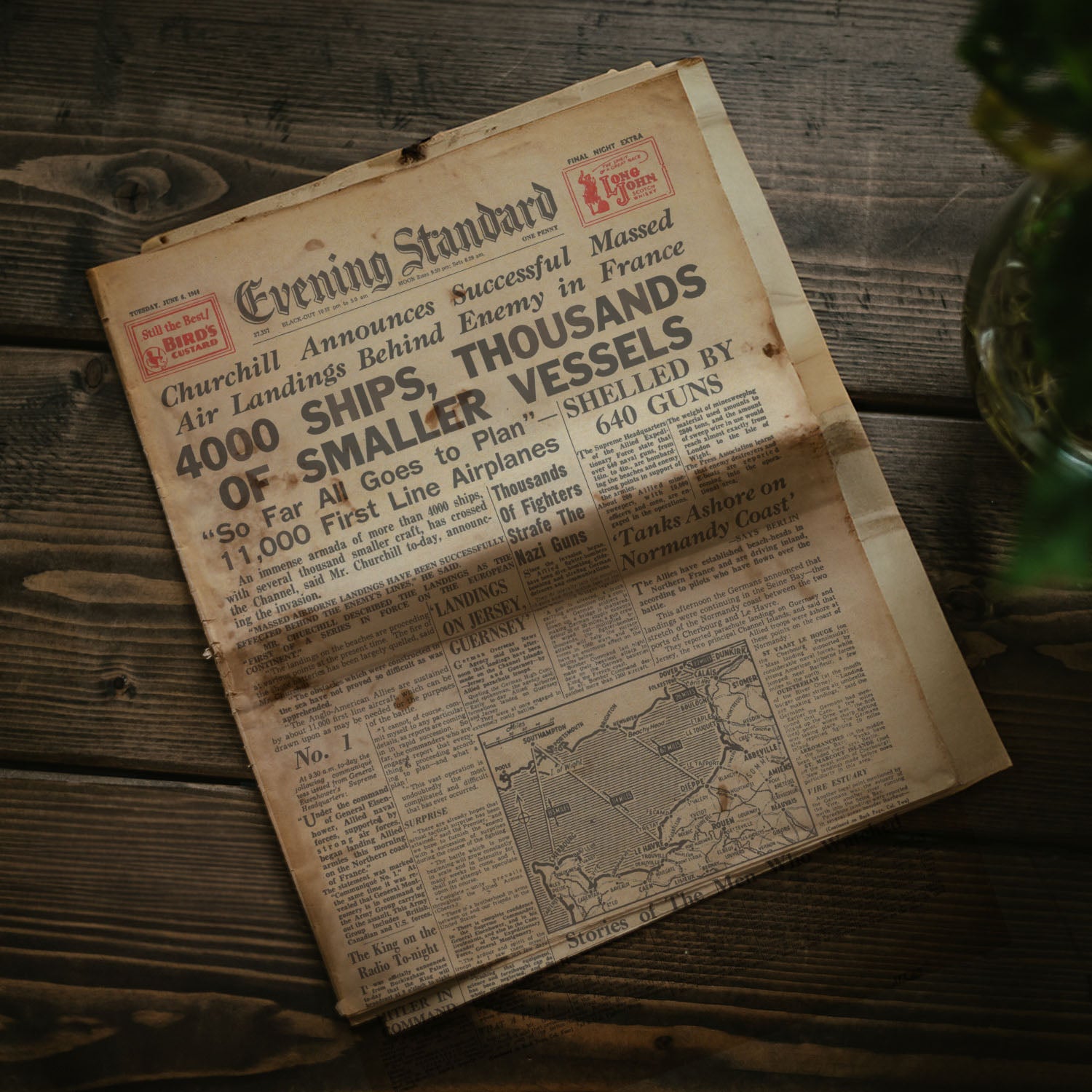 6th June 1944 - D-Day Evening Standard Newspaper