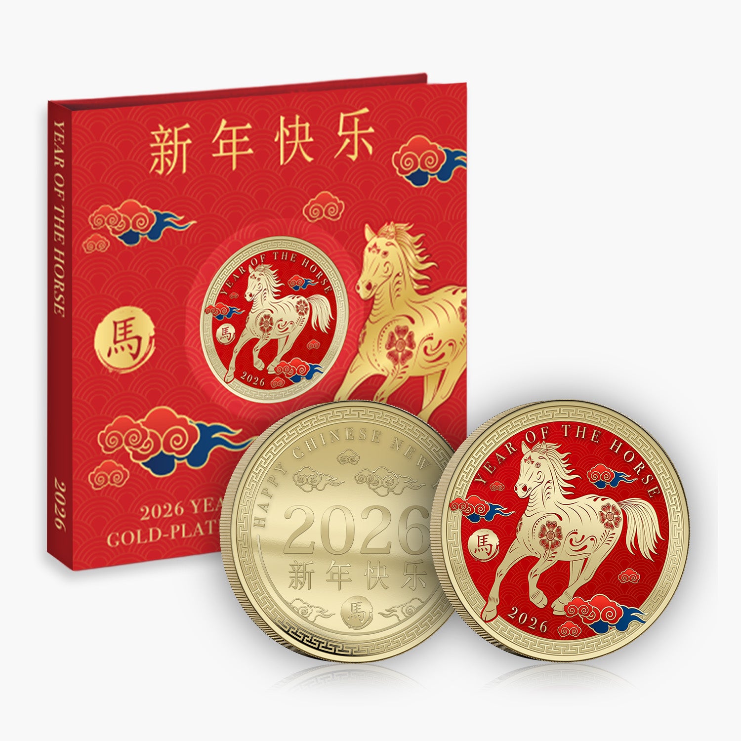 2026 Year of The Horse 24K 50mm Gold Plated Commemorative