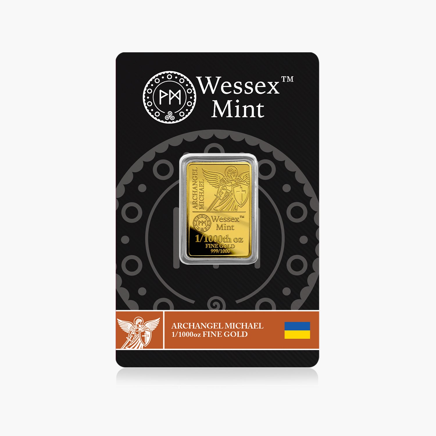 Wessex Mint 1/1000th oz Archangel Michael Solid Gold Bar