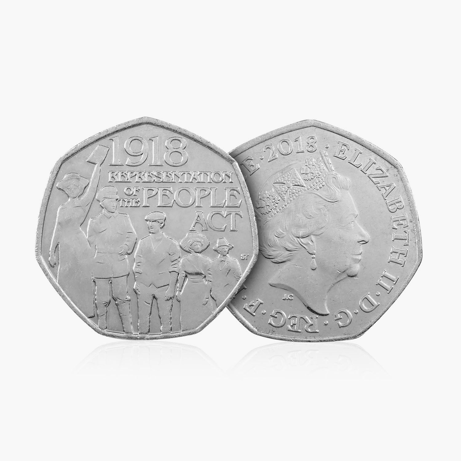 2018 Circulated Representation Of The People Act 100th Anniversary 50p Coin