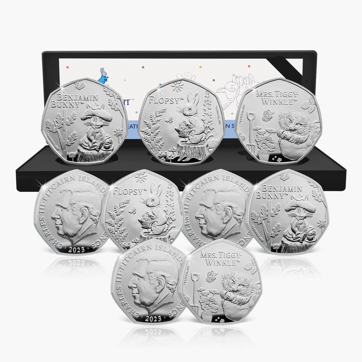 Beatrix Potter Peter Rabbit 50p Silver Plated Keyring – Genuine Coin, Gift Boxed, Unique Keepsake