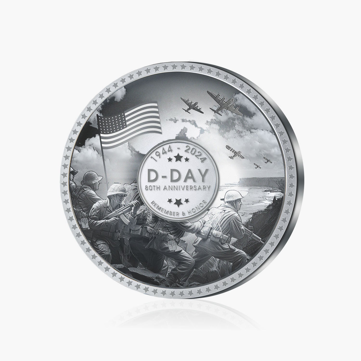 80th Anniversary of D-Day Solid Silver coin