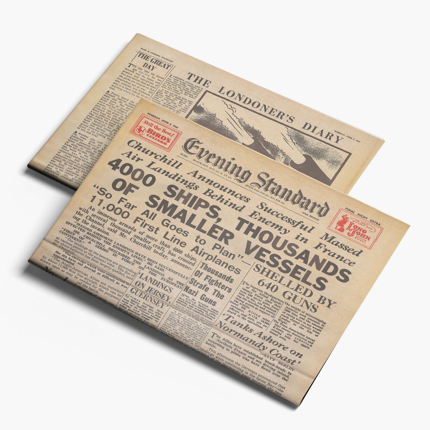 6th June 1944 - D-Day Evening Standard Newspaper