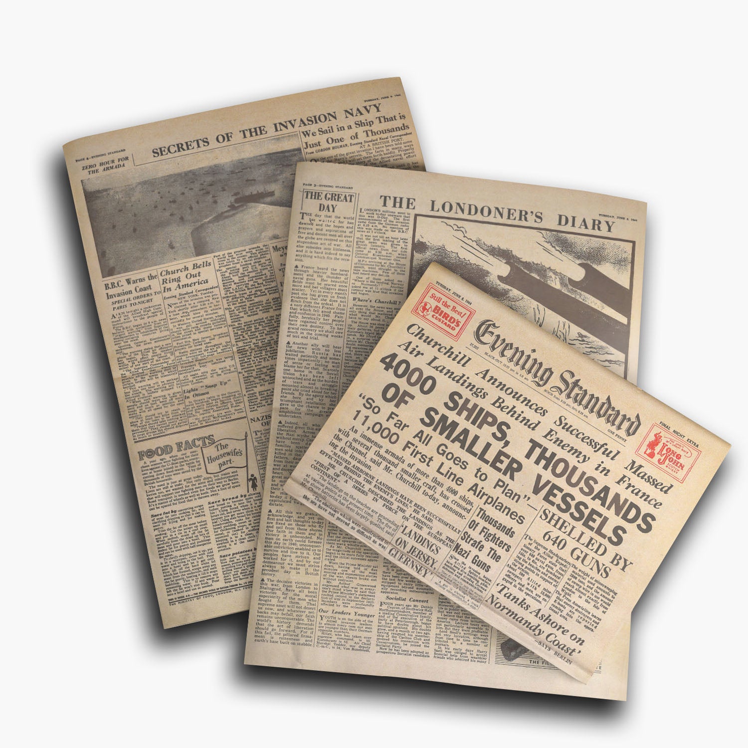 6th June 1944 - D-Day Evening Standard Newspaper