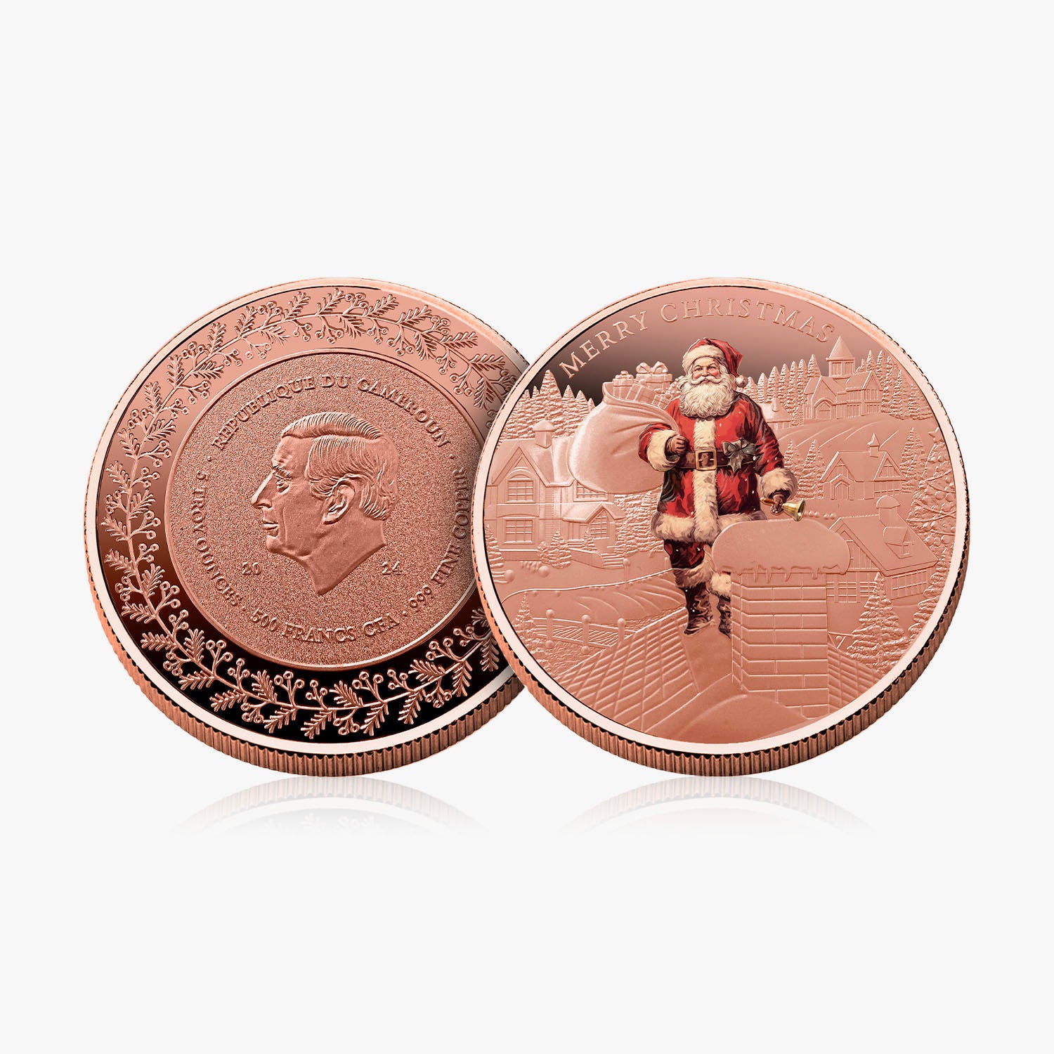 Father Christmas 2024 Coloured 5oz Copper Coin