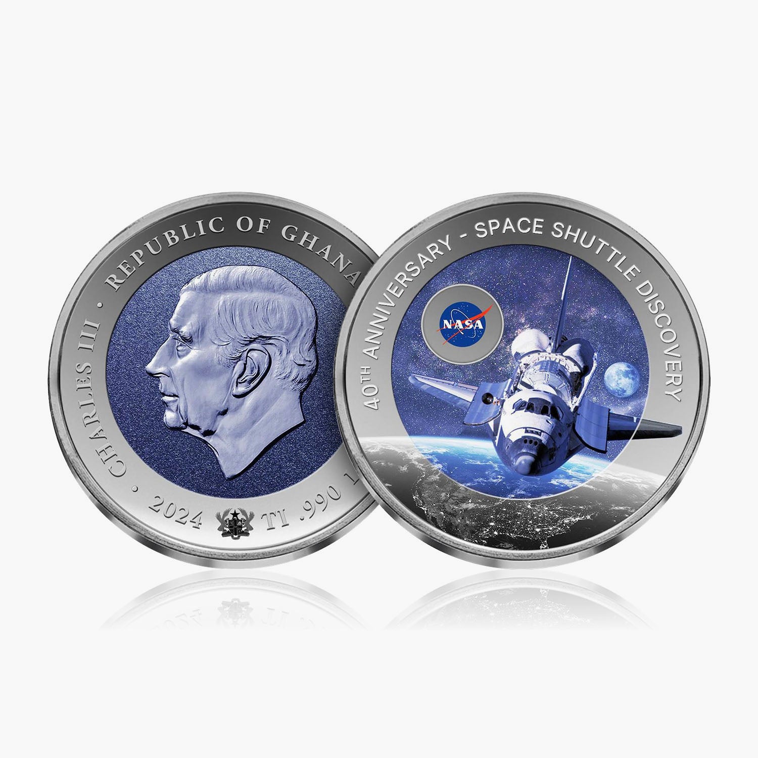 NASA Space Shuttle Discovery 40th Anniversary 2024 Solid Titanium coin