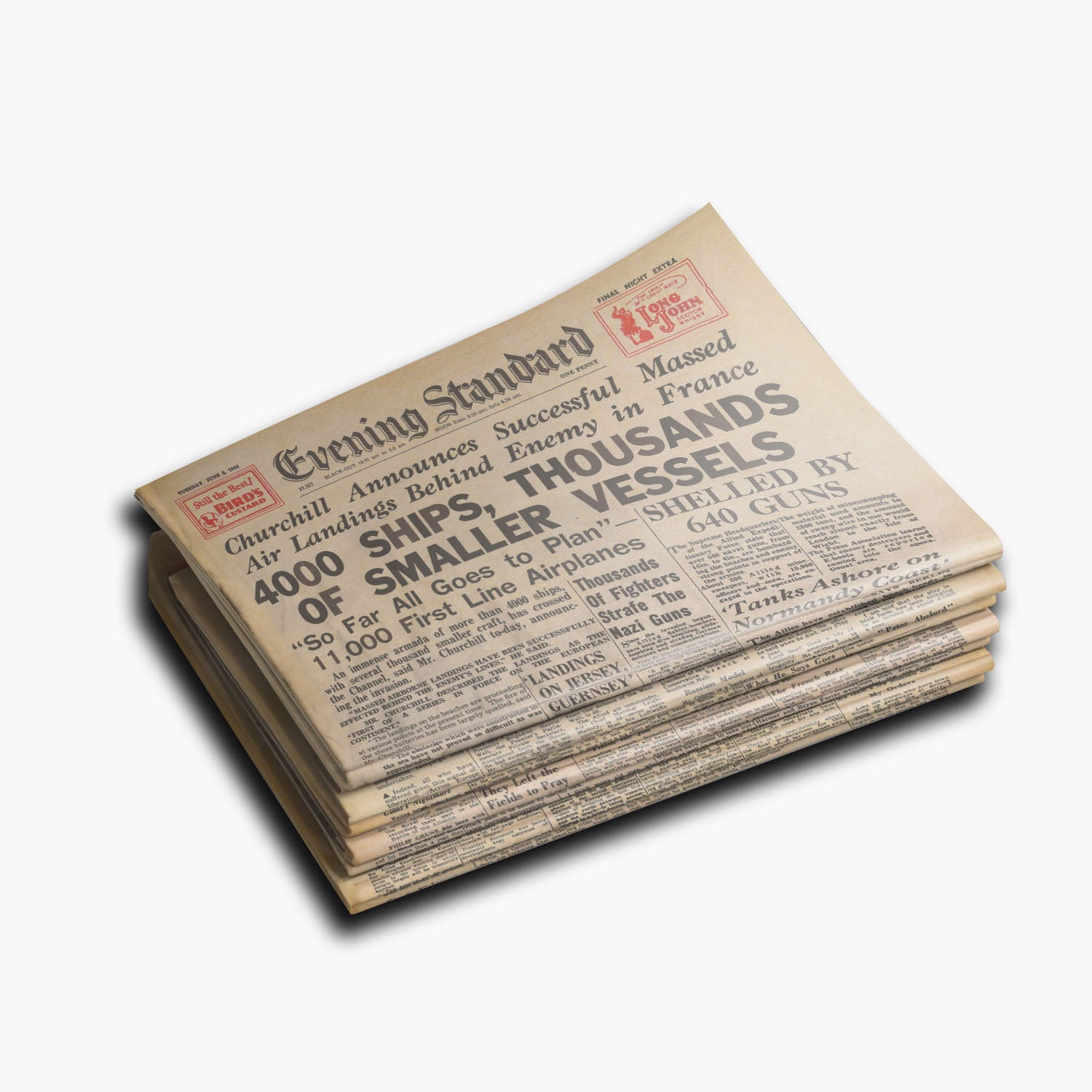 6th June 1944 - D-Day Evening Standard Newspaper