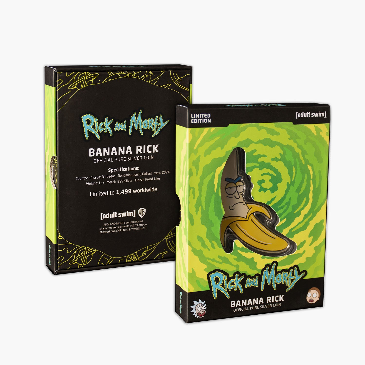 Rick and Morty - Banana Rick Solid Silver 1oz coin