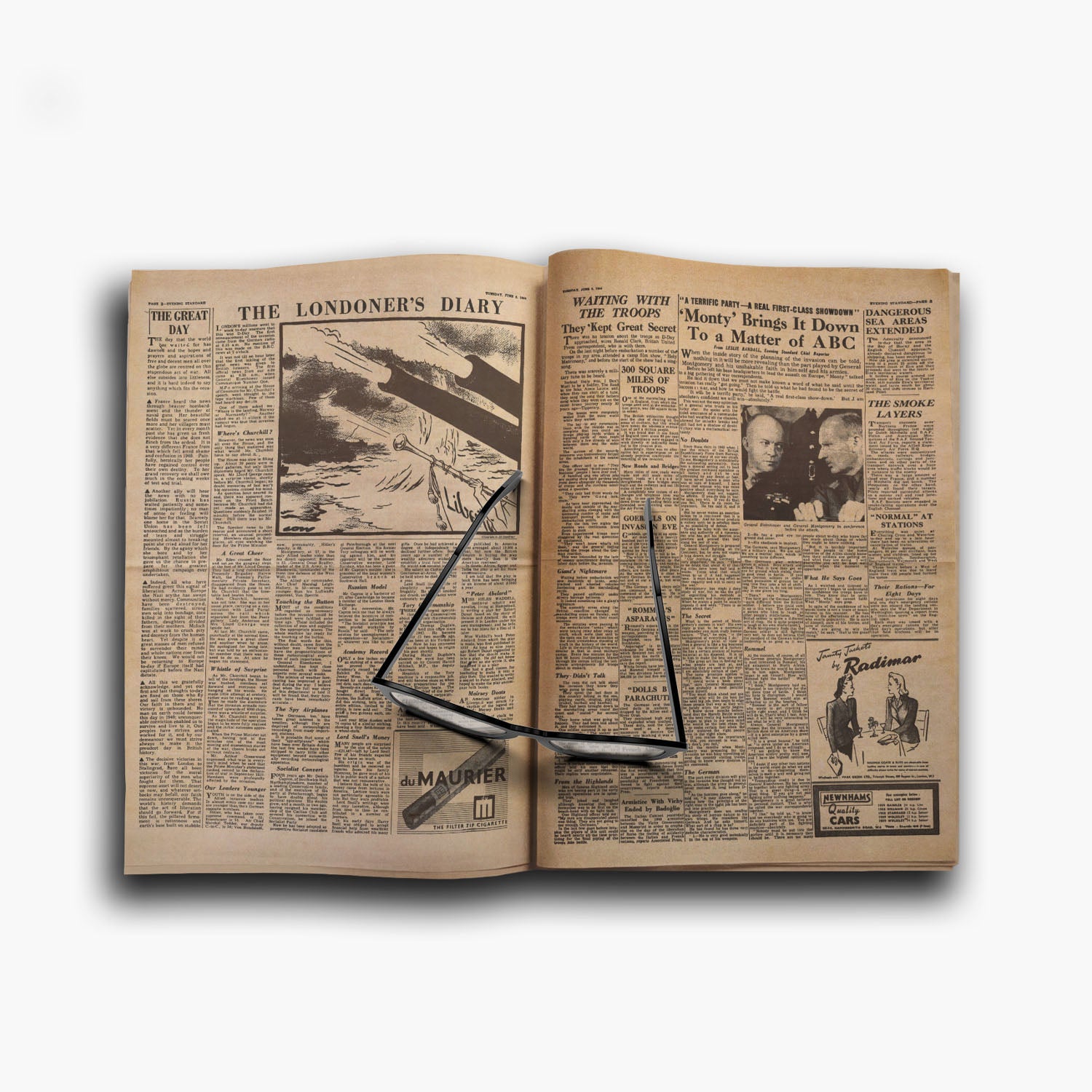 6th June 1944 - D-Day Evening Standard Newspaper