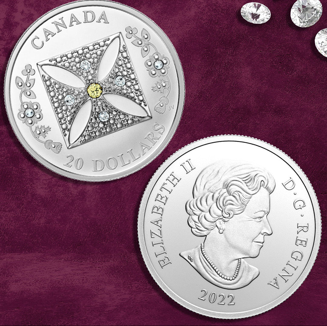 Her Majesty Queen Elizabeth II Diamond Diadem 1oz Silver Coin with Swarovski Crystals