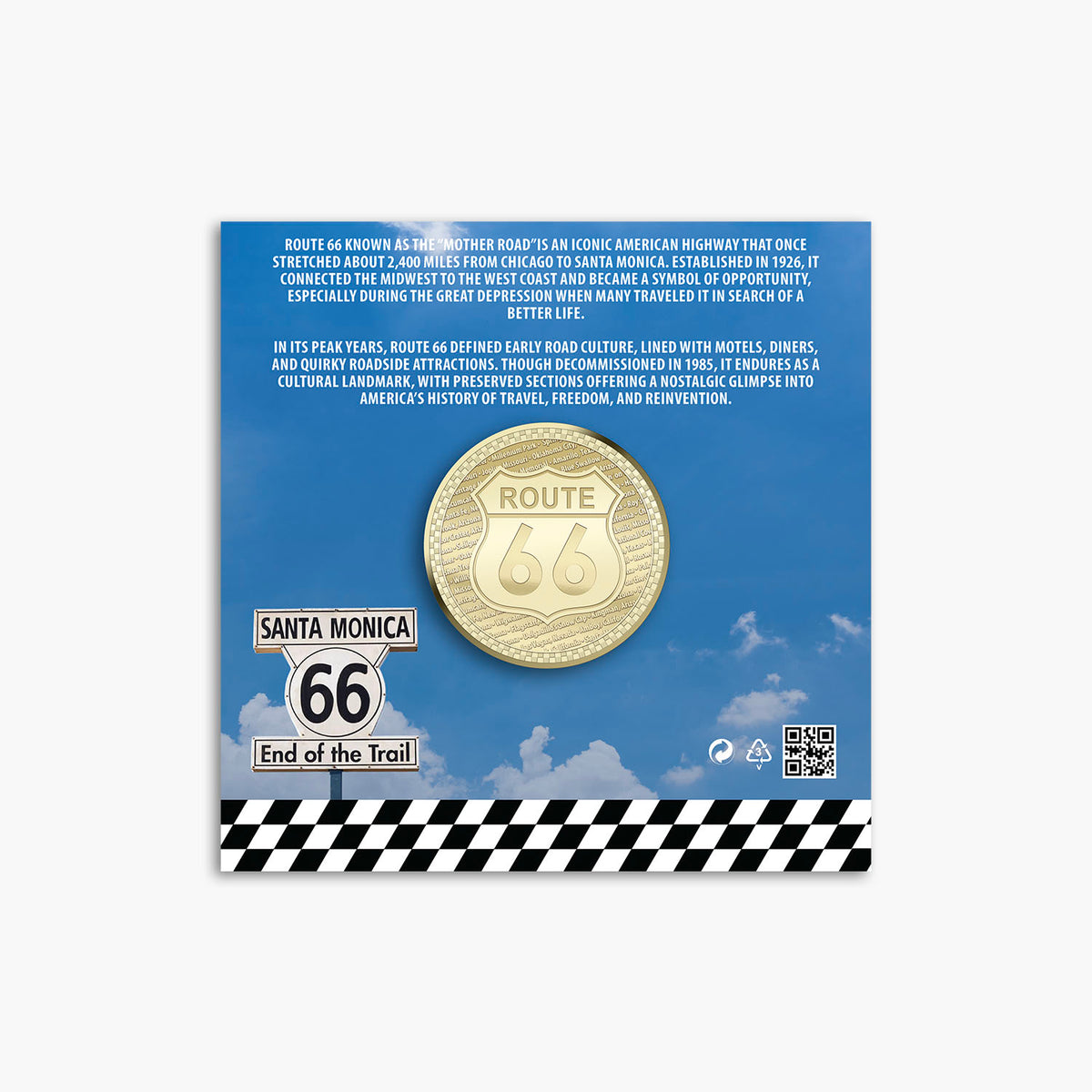 100 years in Headlights Route 66 50mm Commemorative