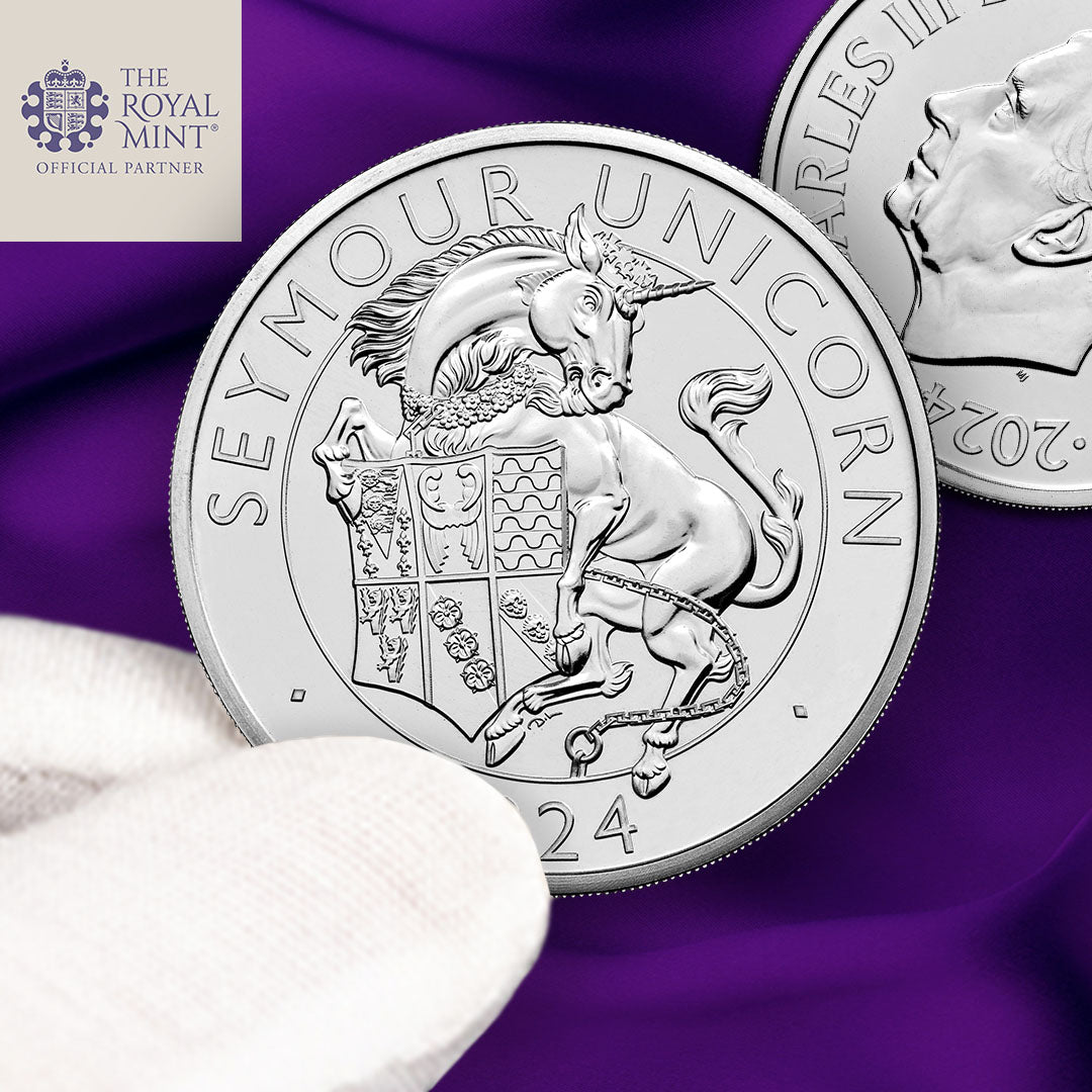 Bestias Tudor Reales Unicornio Seymour 2024 Moneda brillante de 5 £ sin circular