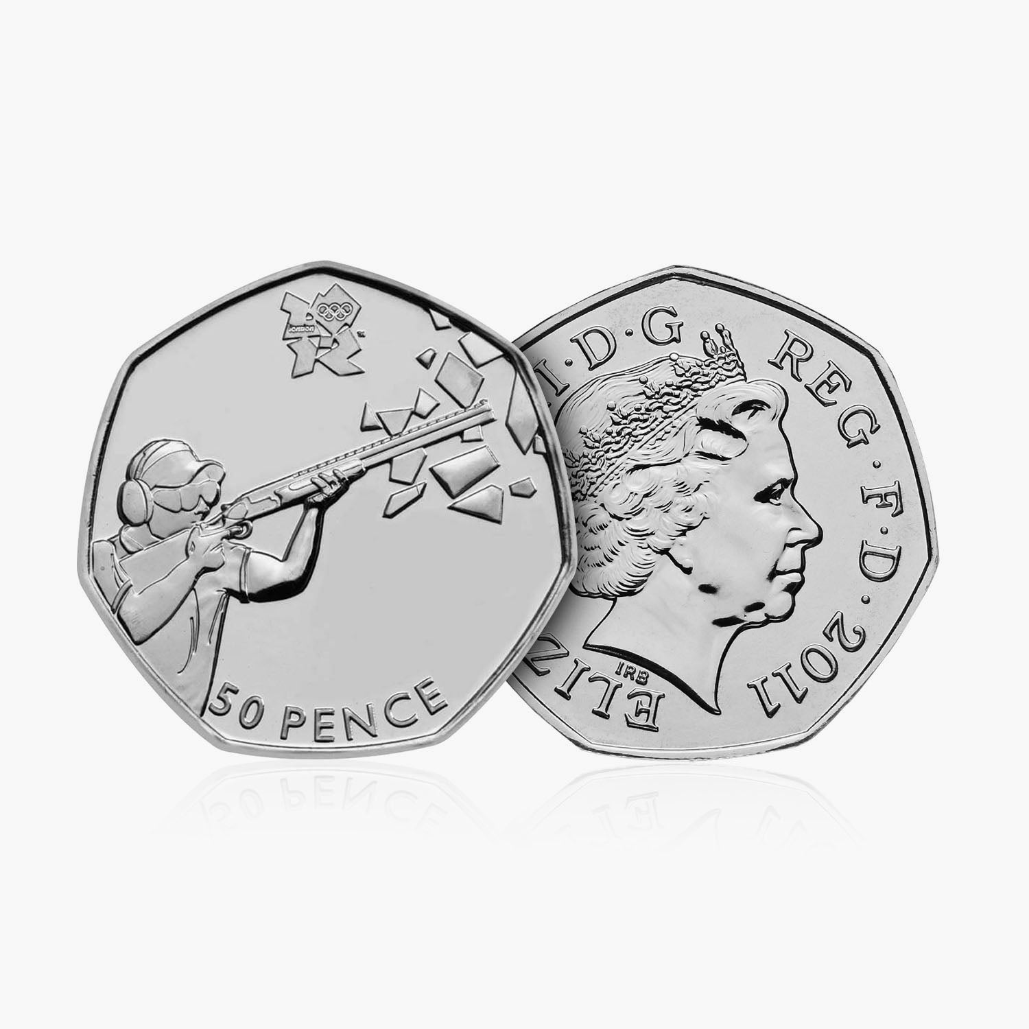 2011 Circulated Olympics - Shooting 50p Coin