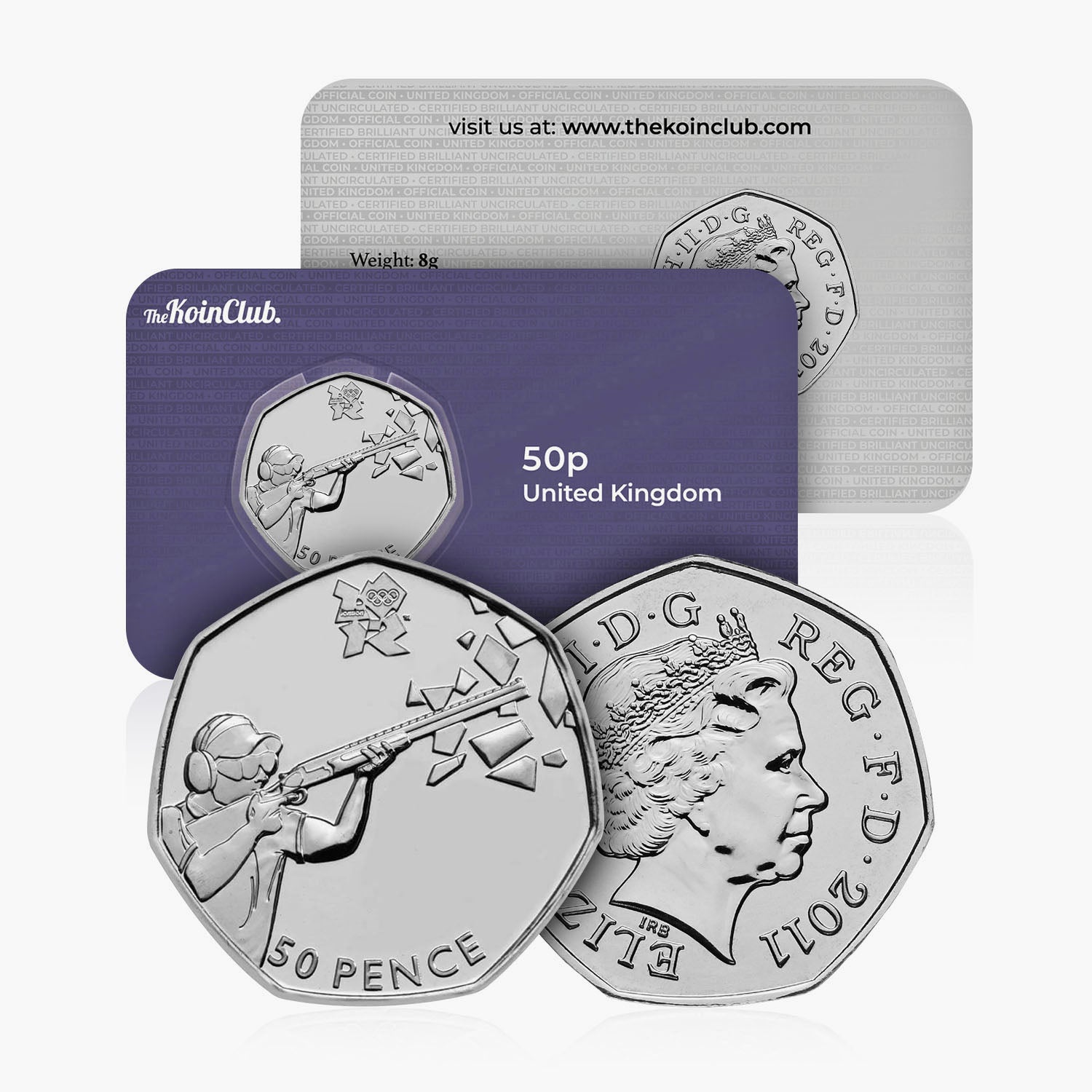 2011 Circulated Olympics - Shooting 50p Coin