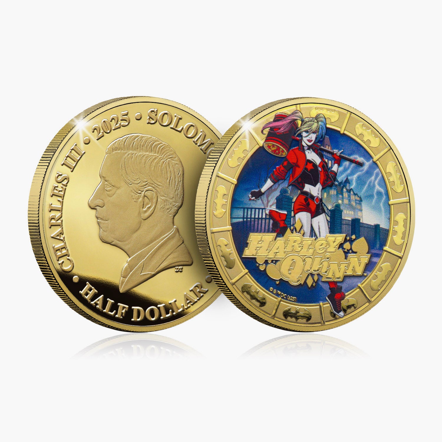 The Shadows of Gotham Batman 2025 Harley Quinn 24 Carat Gold Plated Coin