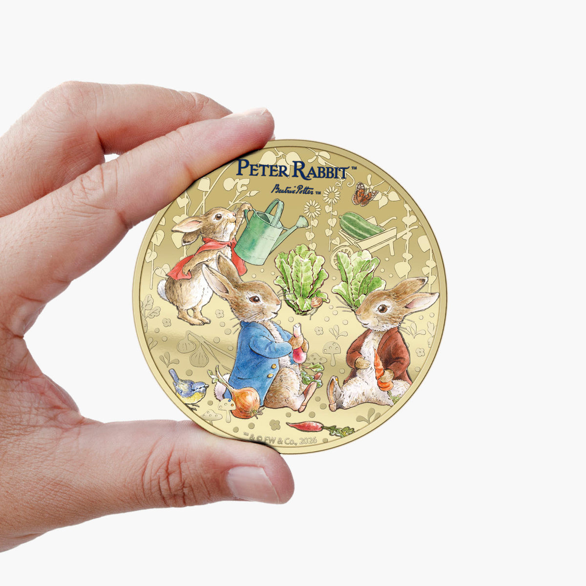 Beatrix Potter Harvest in the Meadows 50mm Gold-Plated Coin Luxe Edition