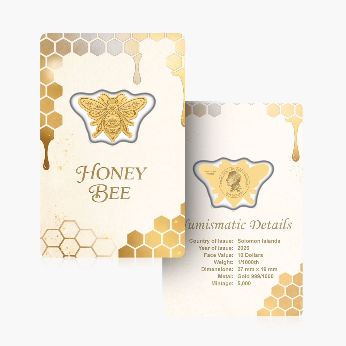 Honey Bee 1/1000oz Solid Gold 2026 Coin