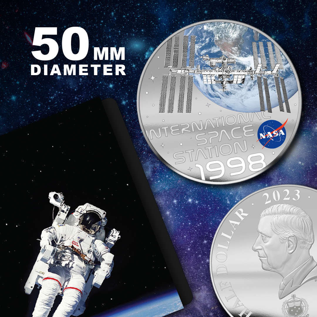 NASA 2023 International Space Station 50mm Silver-plated 2023 Coin