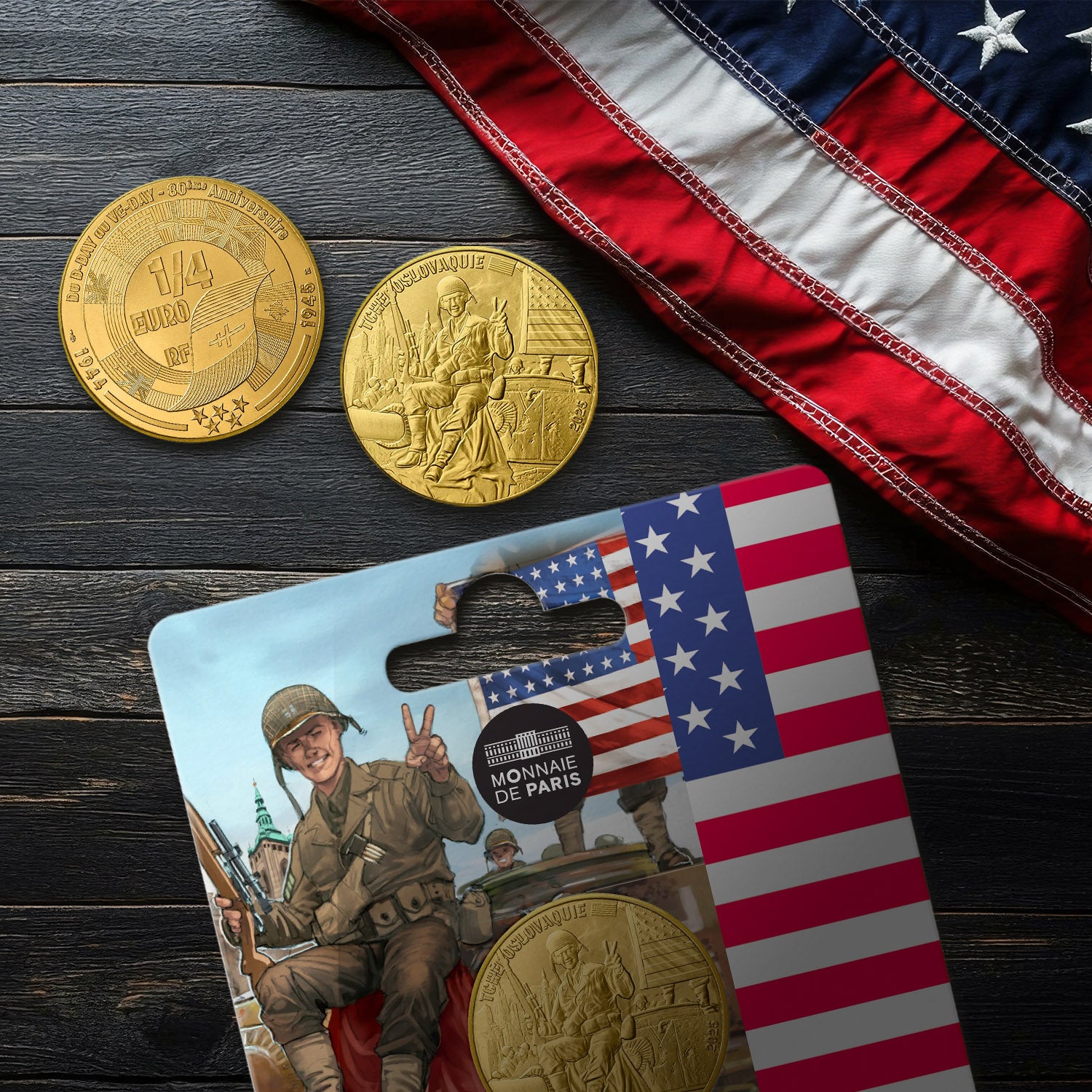 Monnaie de Paris - United States VE Day 80th Anniversary 1/4€ Coin