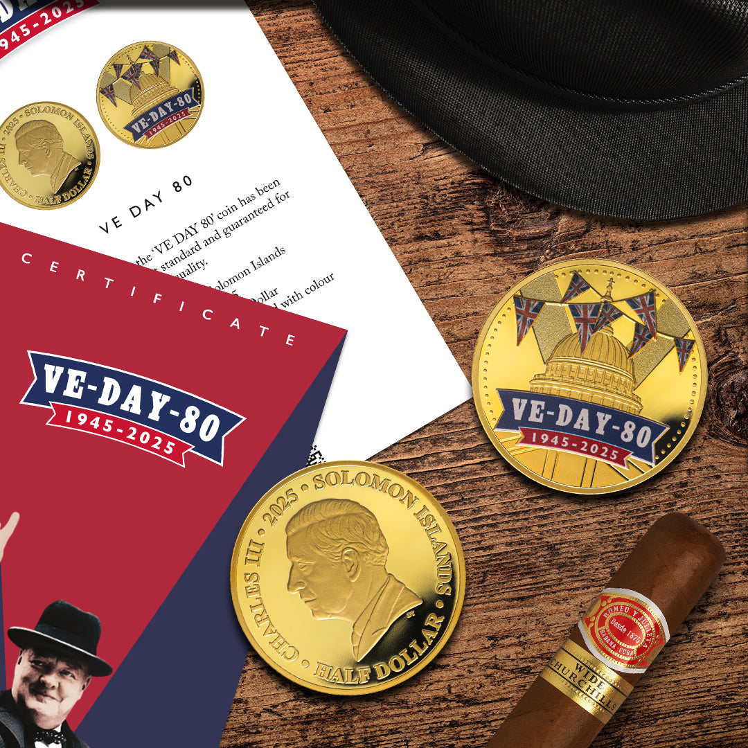 VE Day 80th Anniversary 2025 24 Carat Gold Plated Coin