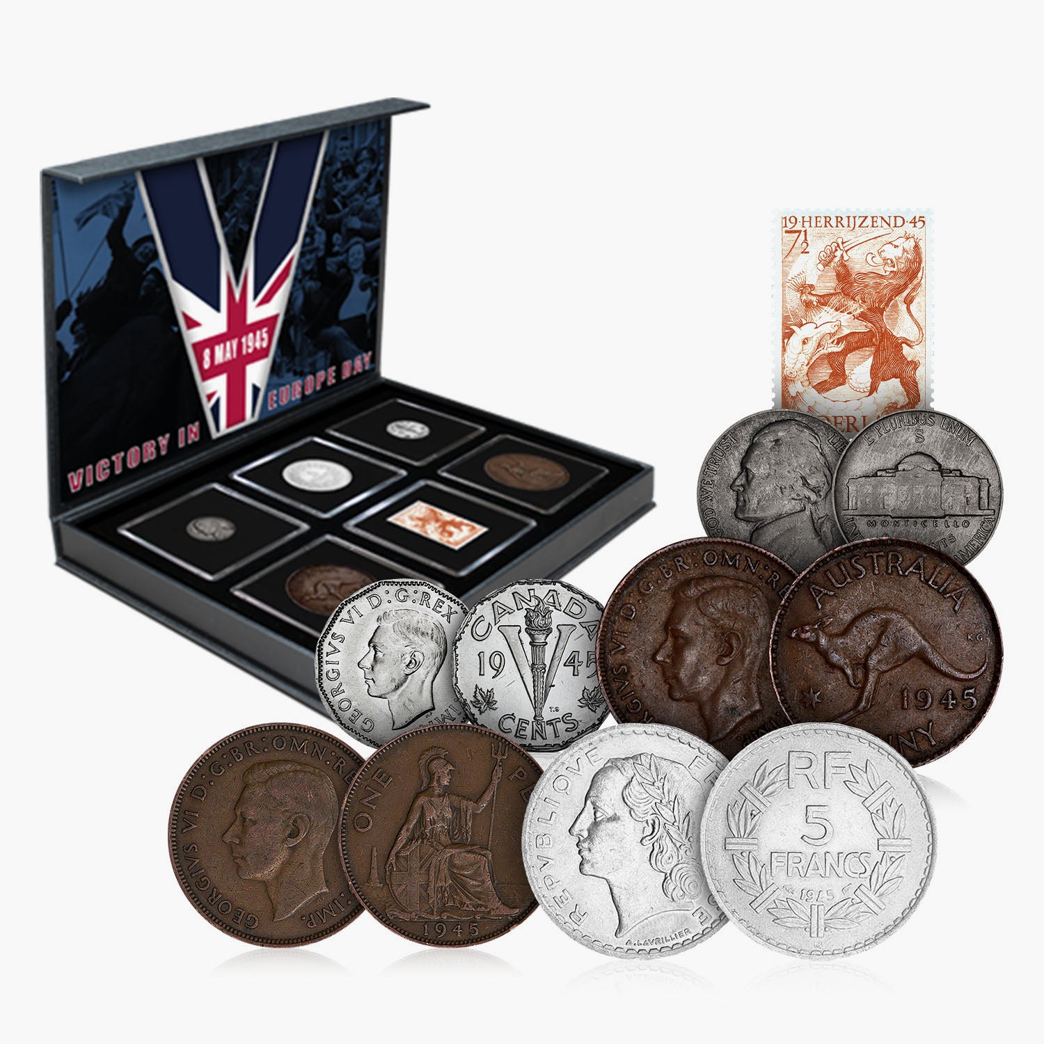 1945 Victory in Europe Historical Coin Collector Set