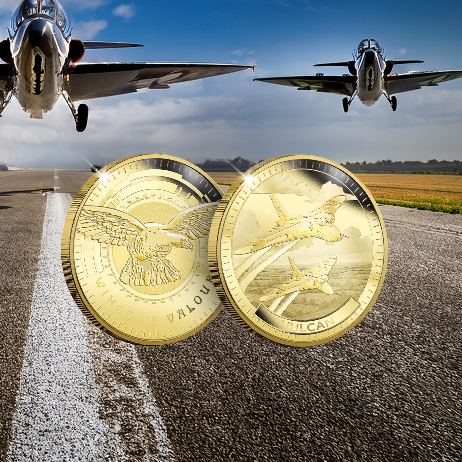Wings of Valour Vulcan 24 Carat Gold Plated Commemorative