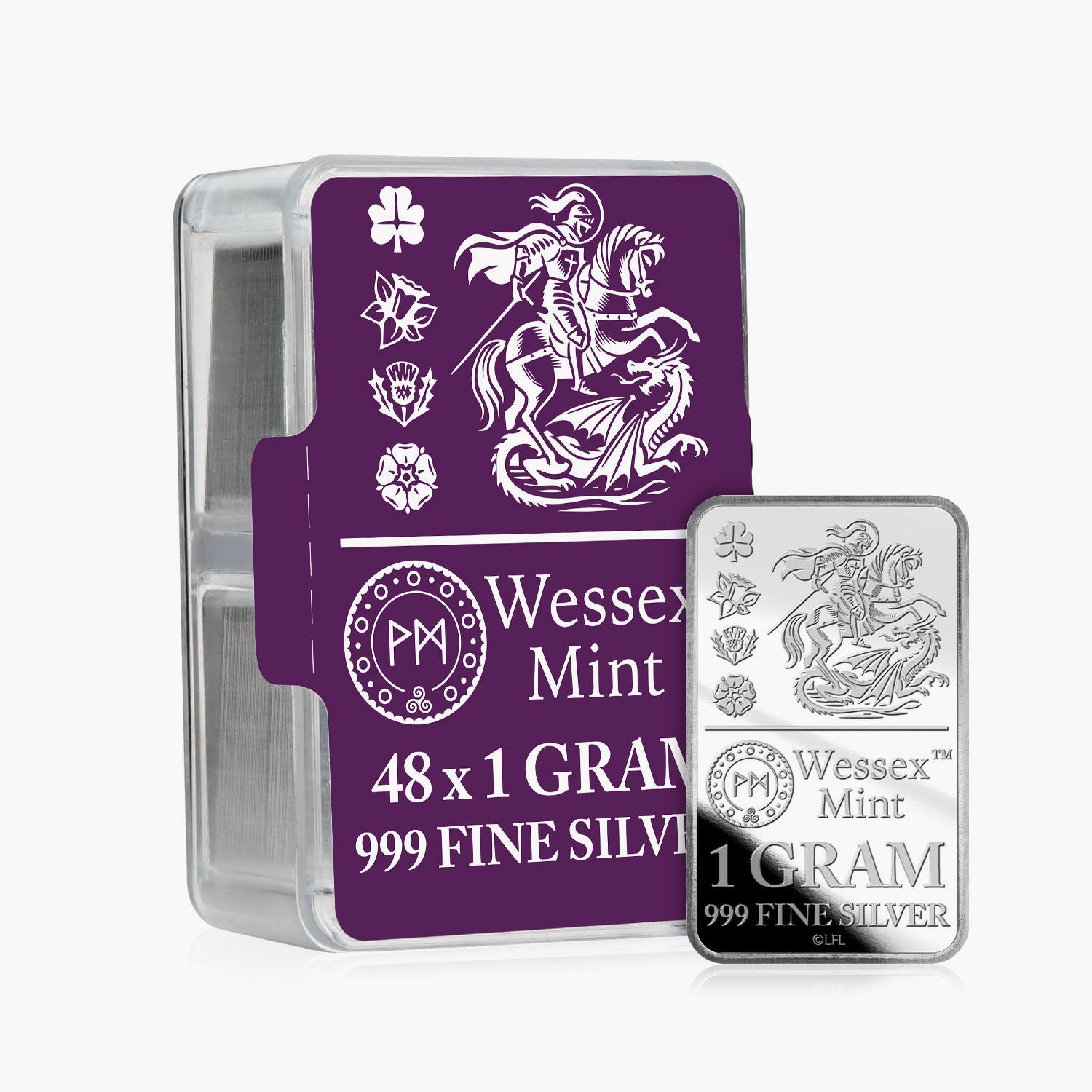 Silver Savers - George & The Dragon 48 Solid Silver Bars Box Set