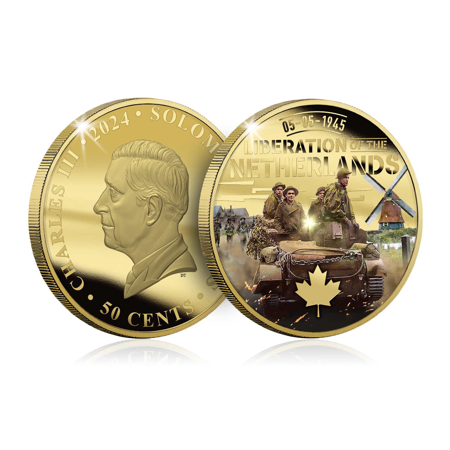 Canada in WWII - Liberation Of Holland Gold Plated Coin