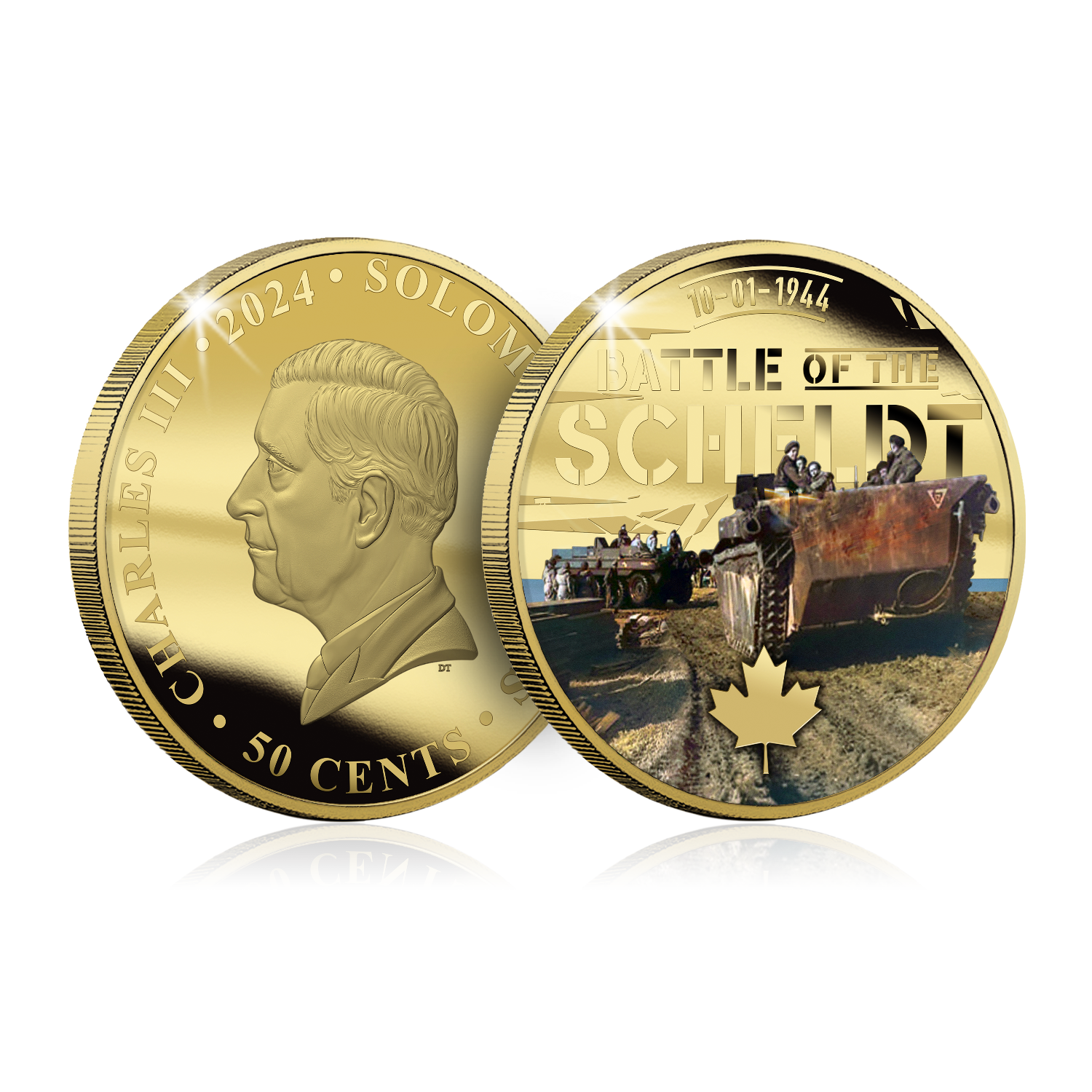 Canada in WWII - Battle Of Scheldt Gold Plated Coin