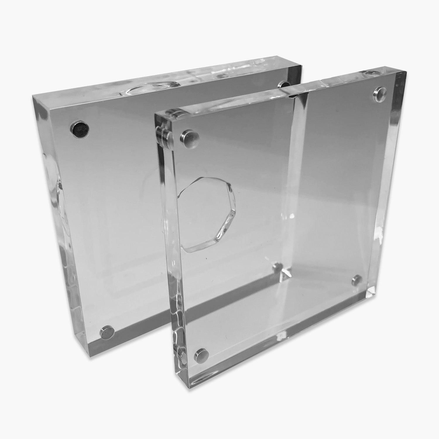Premium Free Standing Acrylic Display Block - UK 50p Coin