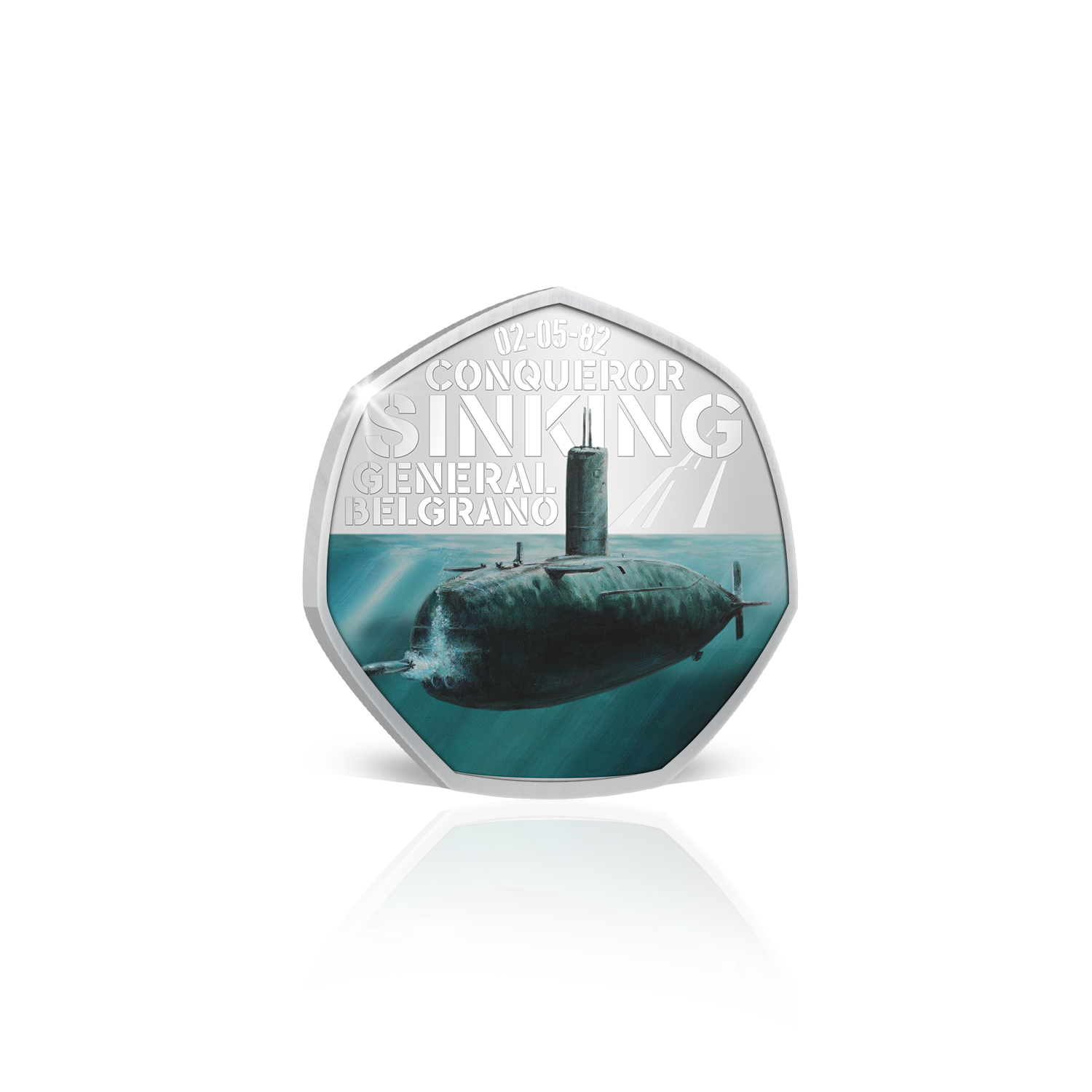 Conqueror and Belgrano in Coin Holder