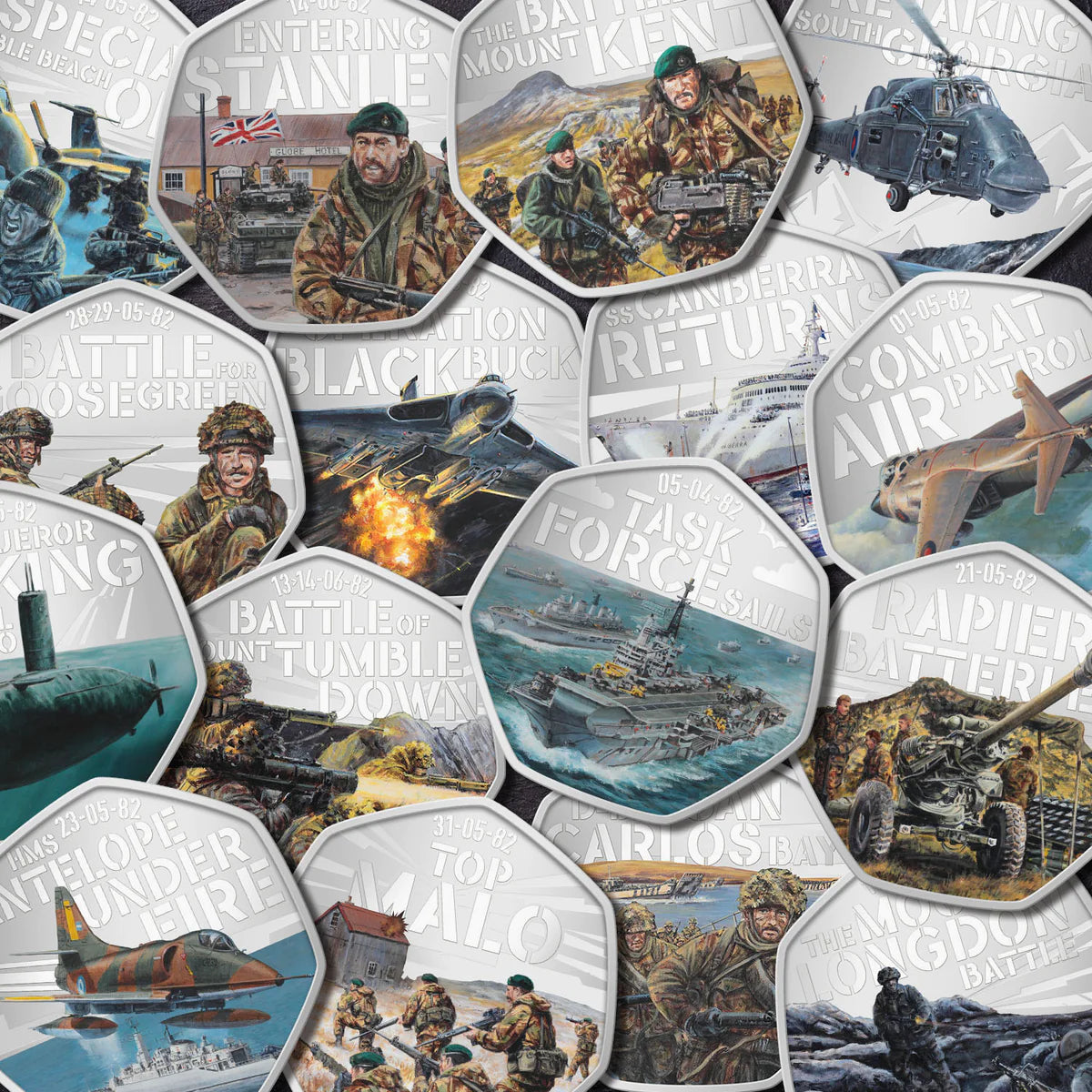 Conqueror and Belgrano in Coin Holder