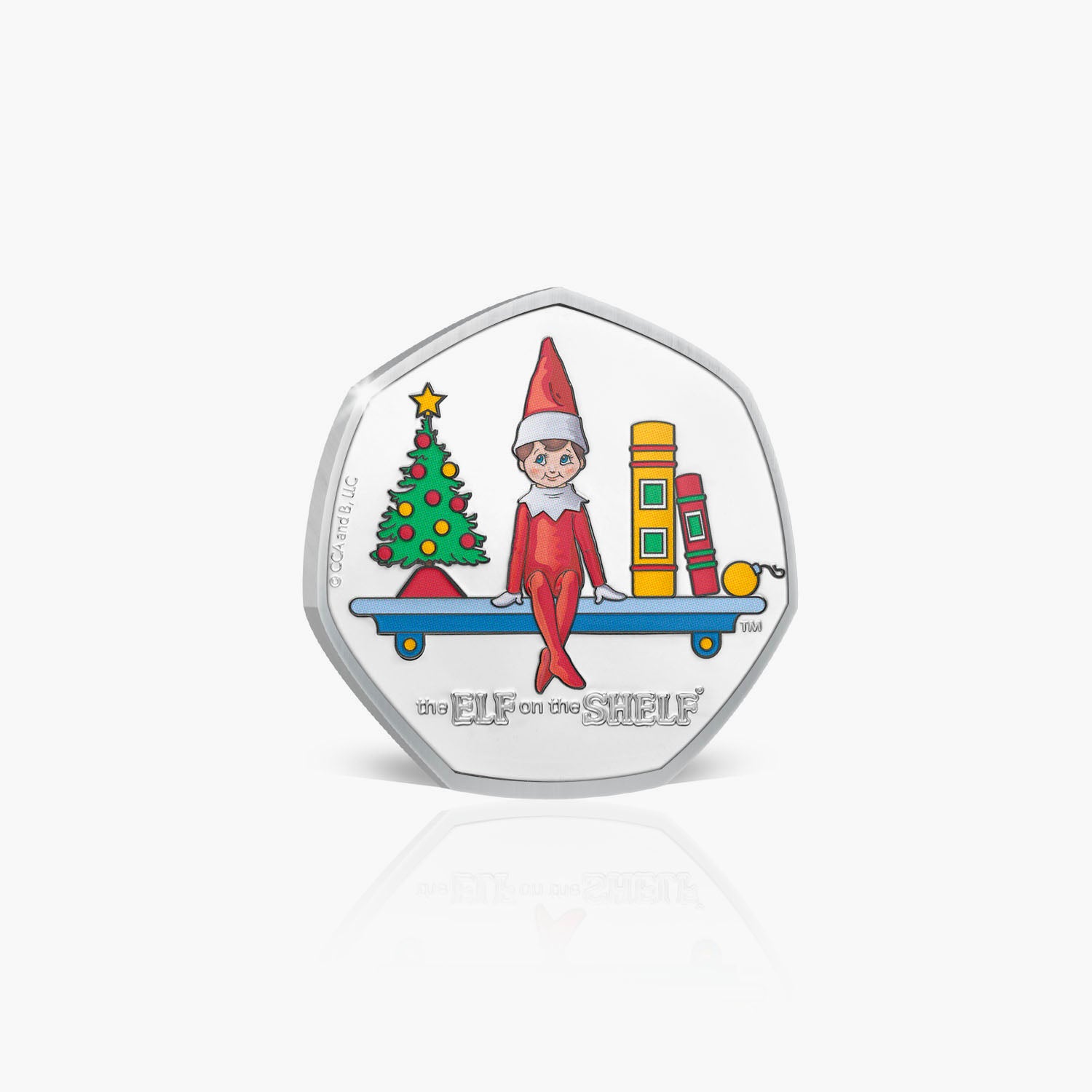 The Official Elf on the Shelf BU 50p Coloured Coin in Christmas Card Coin