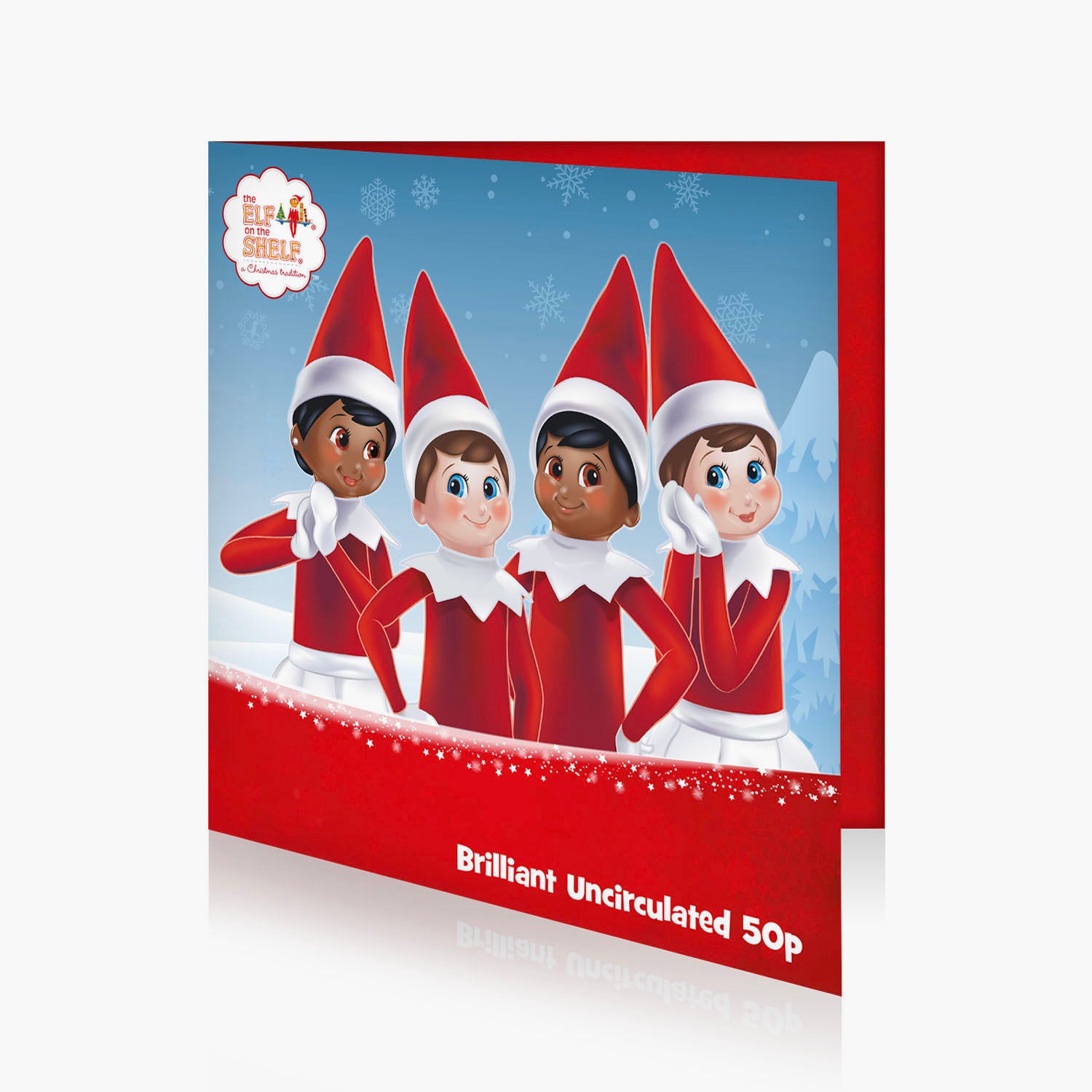 The Official Elf on the Shelf BU 50p Coloured Coin in Christmas Card Coin