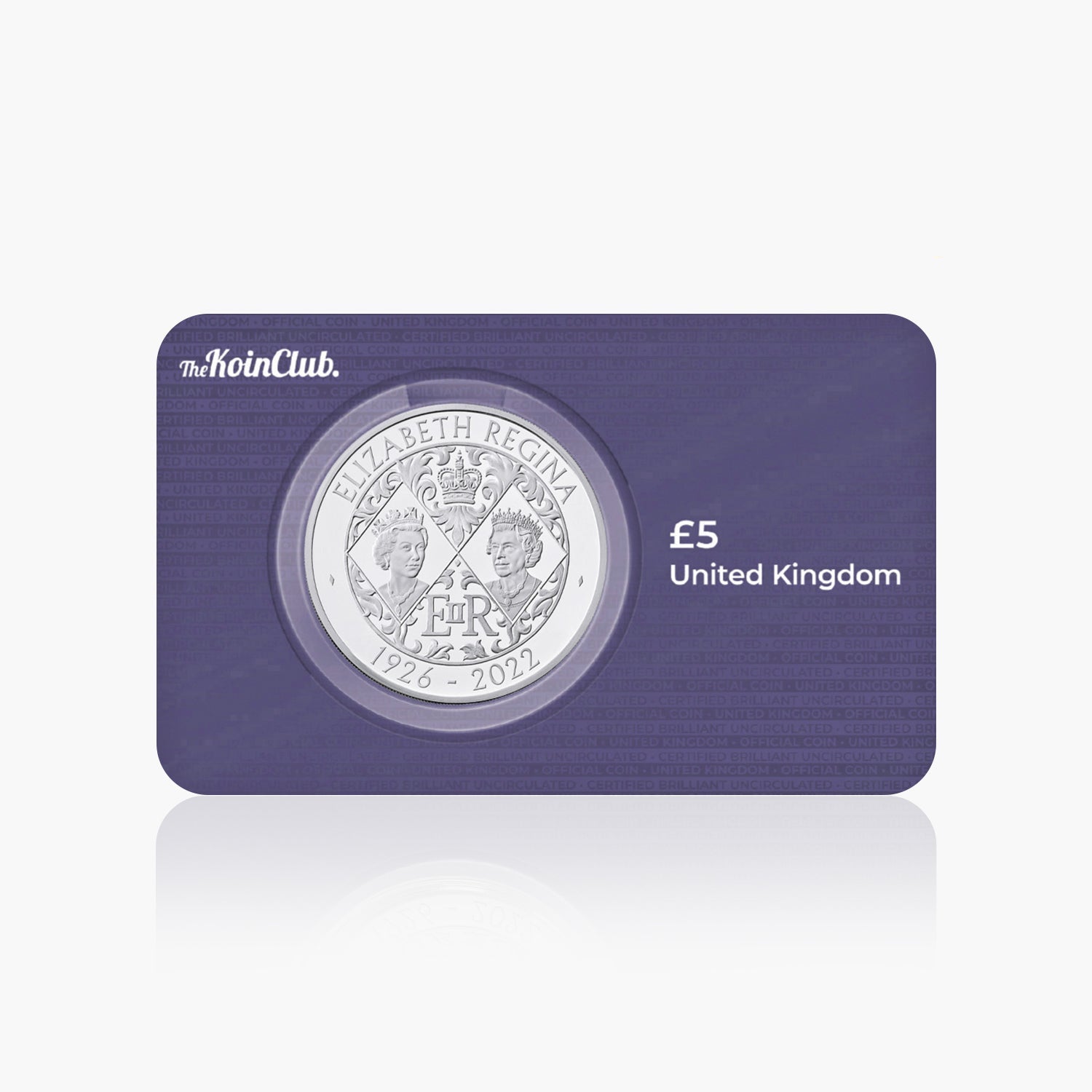 Su Majestad la Reina Isabel II 2022 Moneda de 5 £ - Primer retrato del rey Carlos III