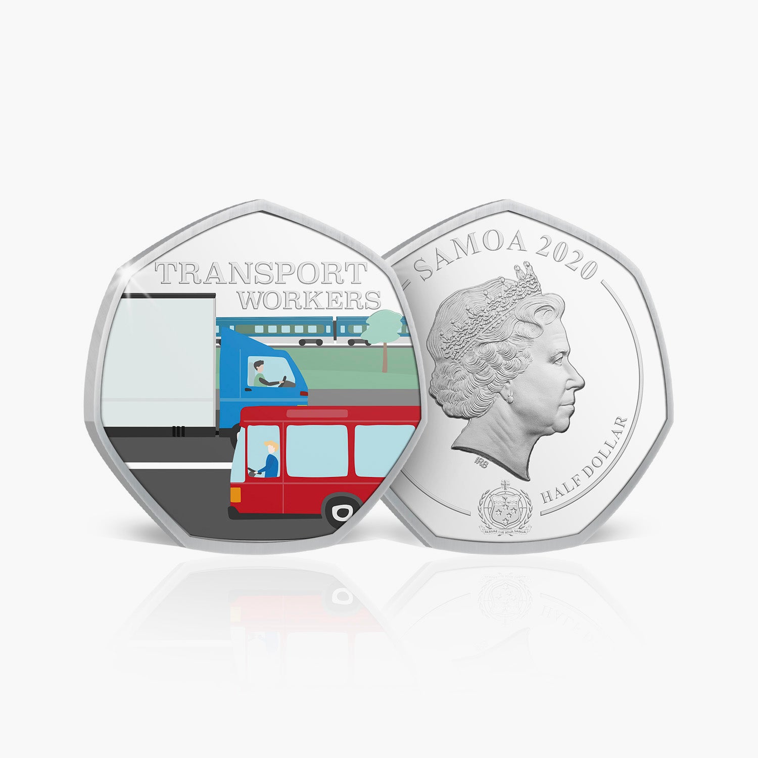 Pièce plaquée argent des travailleurs du transport