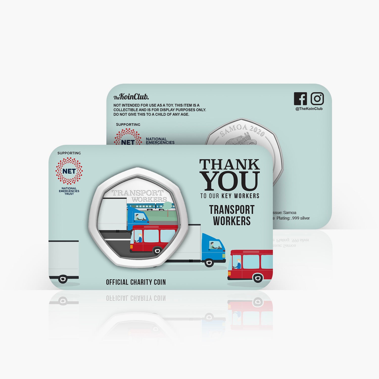 Pièce plaquée argent des travailleurs du transport