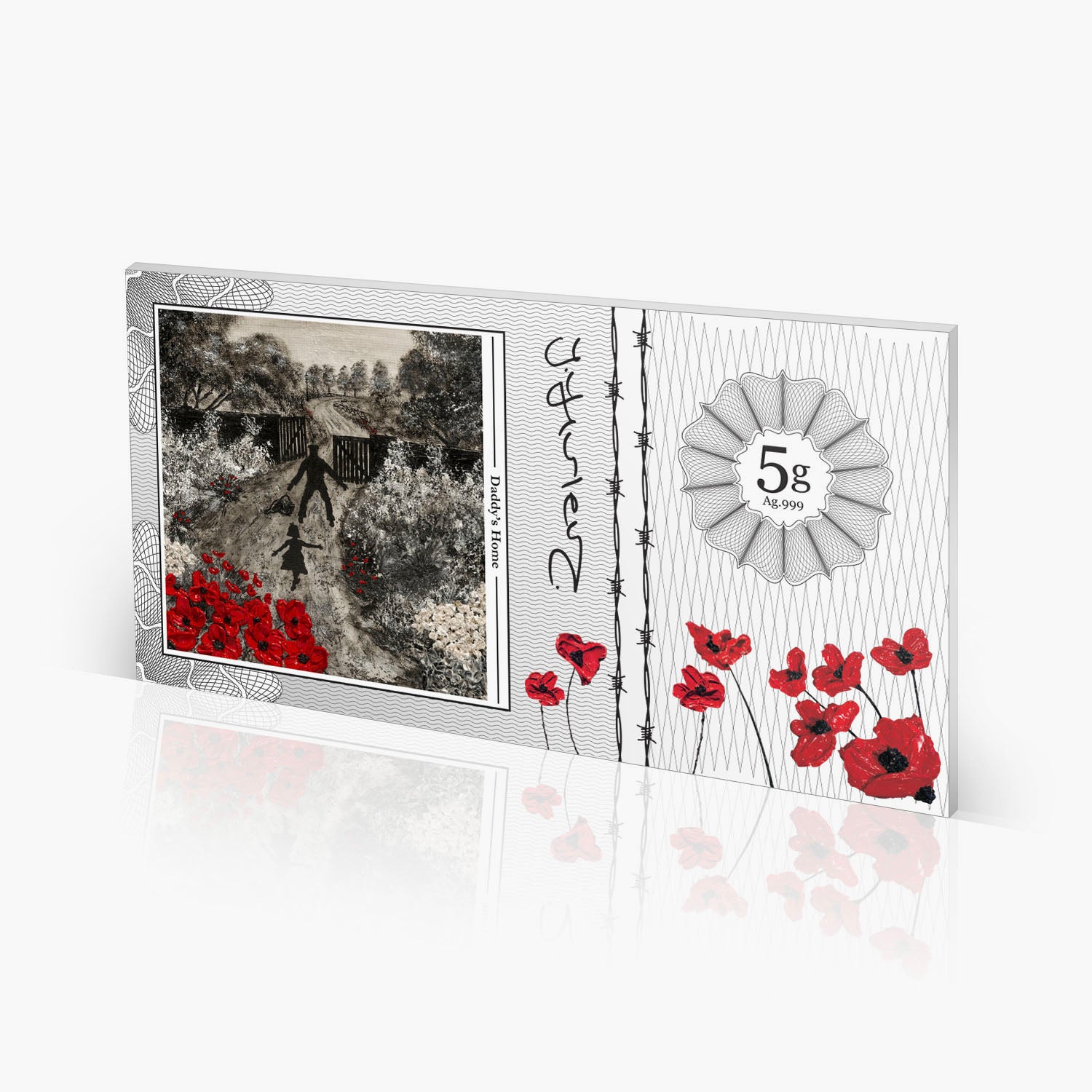 The War Poppy 'Daddy's Home' 5g Pure Silver Note