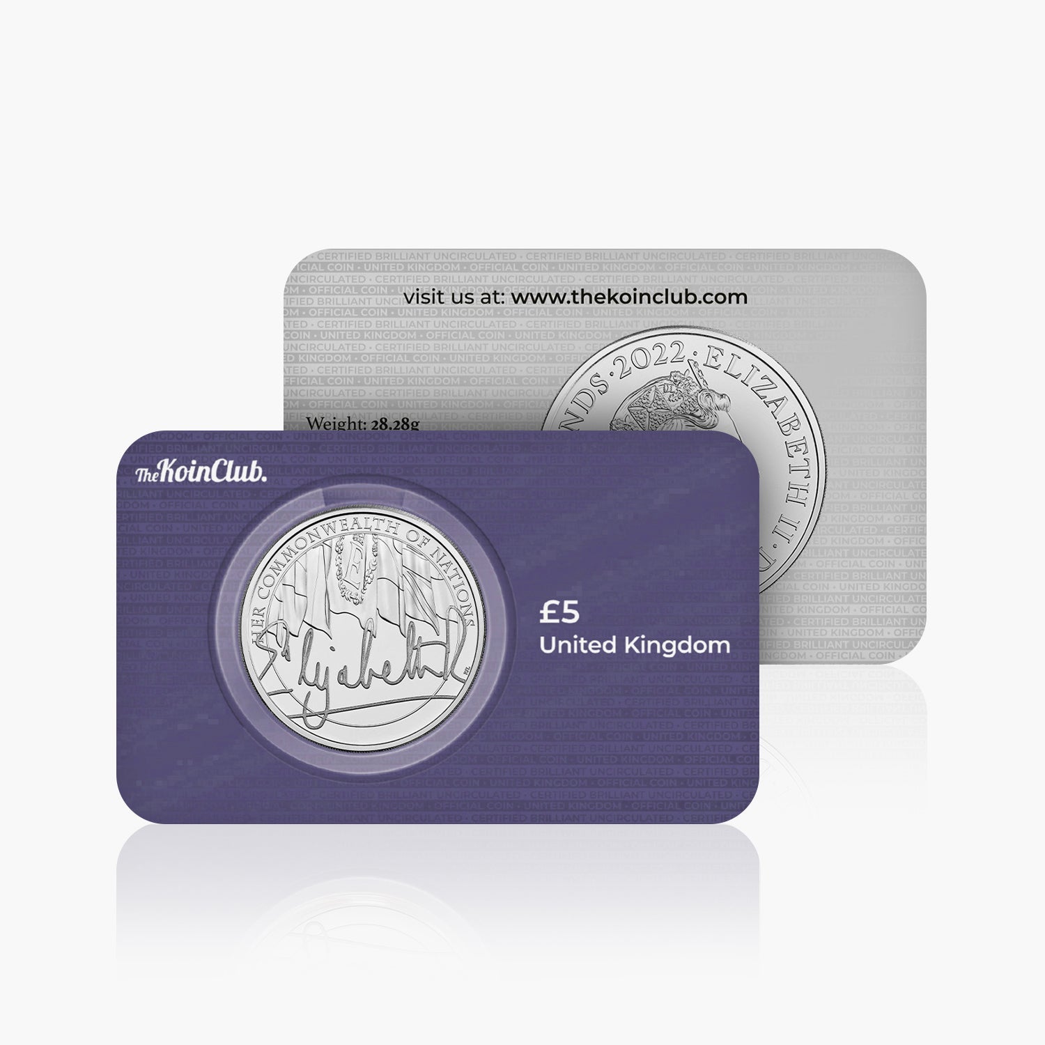 La pièce officielle de 5 £ BU du Queens Reign Commonwealth 2022 au Royaume-Uni