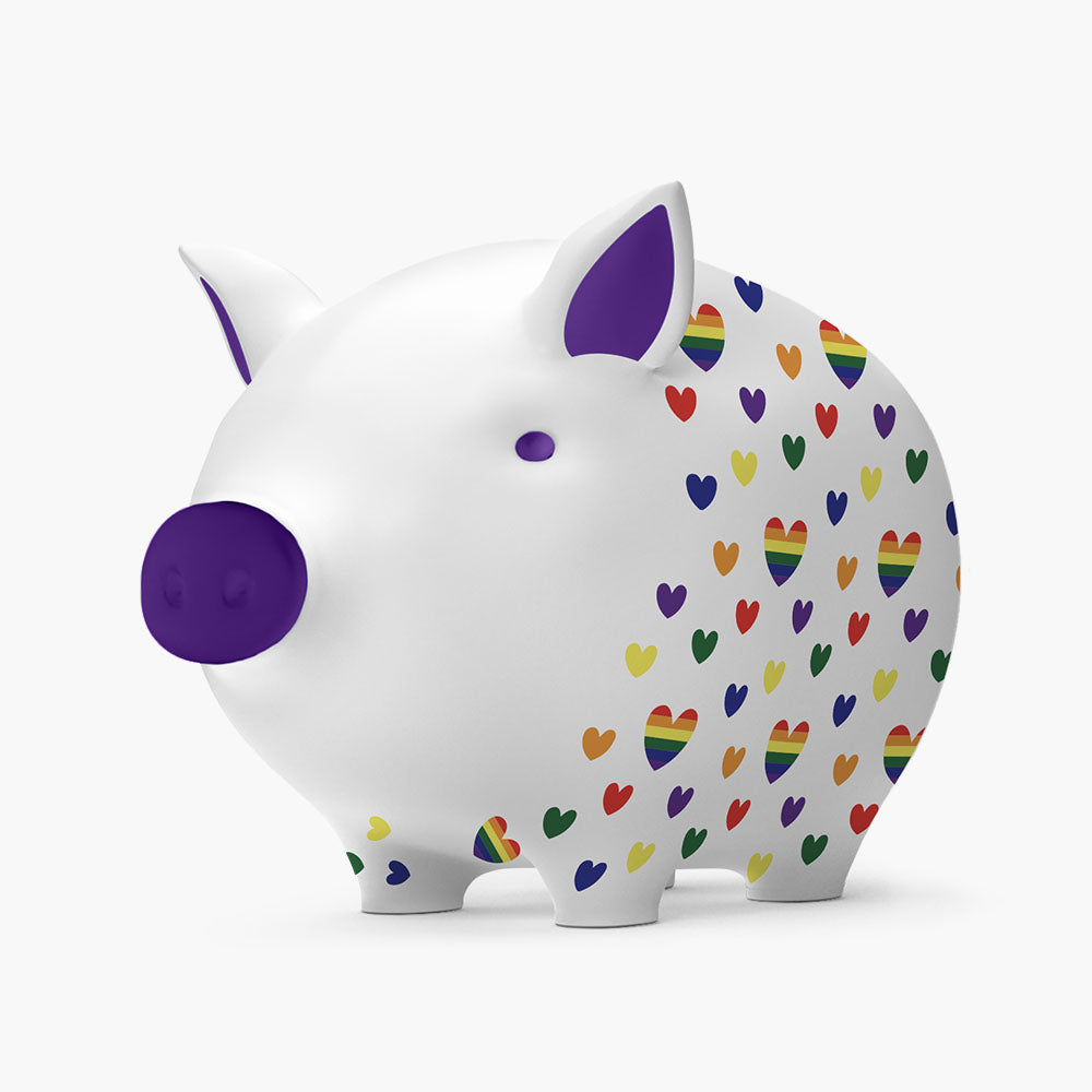 Hearts & Rainbows Piggy Bank Saver Set
