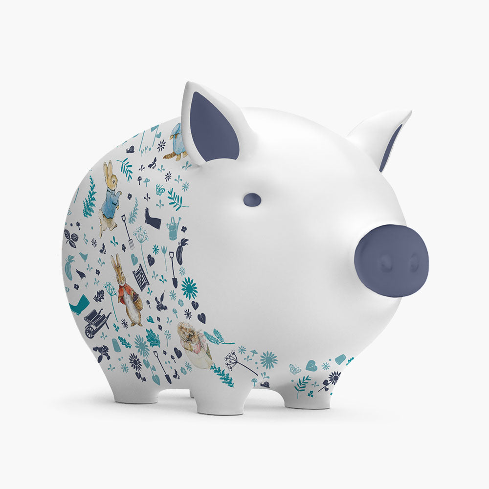 Peter Rabbit and Friends Blue Piggy Bank Saver Set