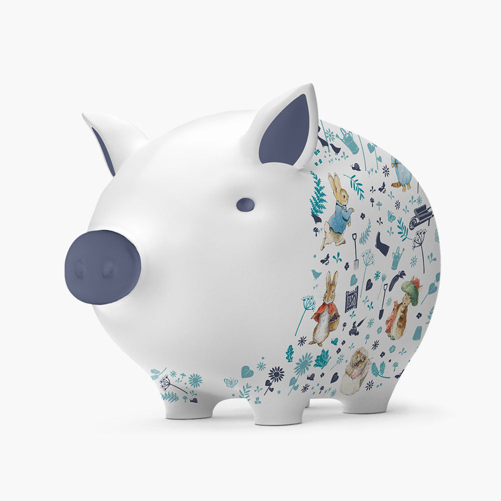 Peter Rabbit and Friends Blue Piggy Bank Saver Set