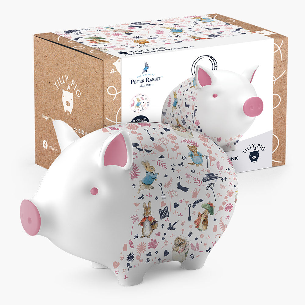 Peter Rabbit and Friends Pink Piggy Bank Saver Set