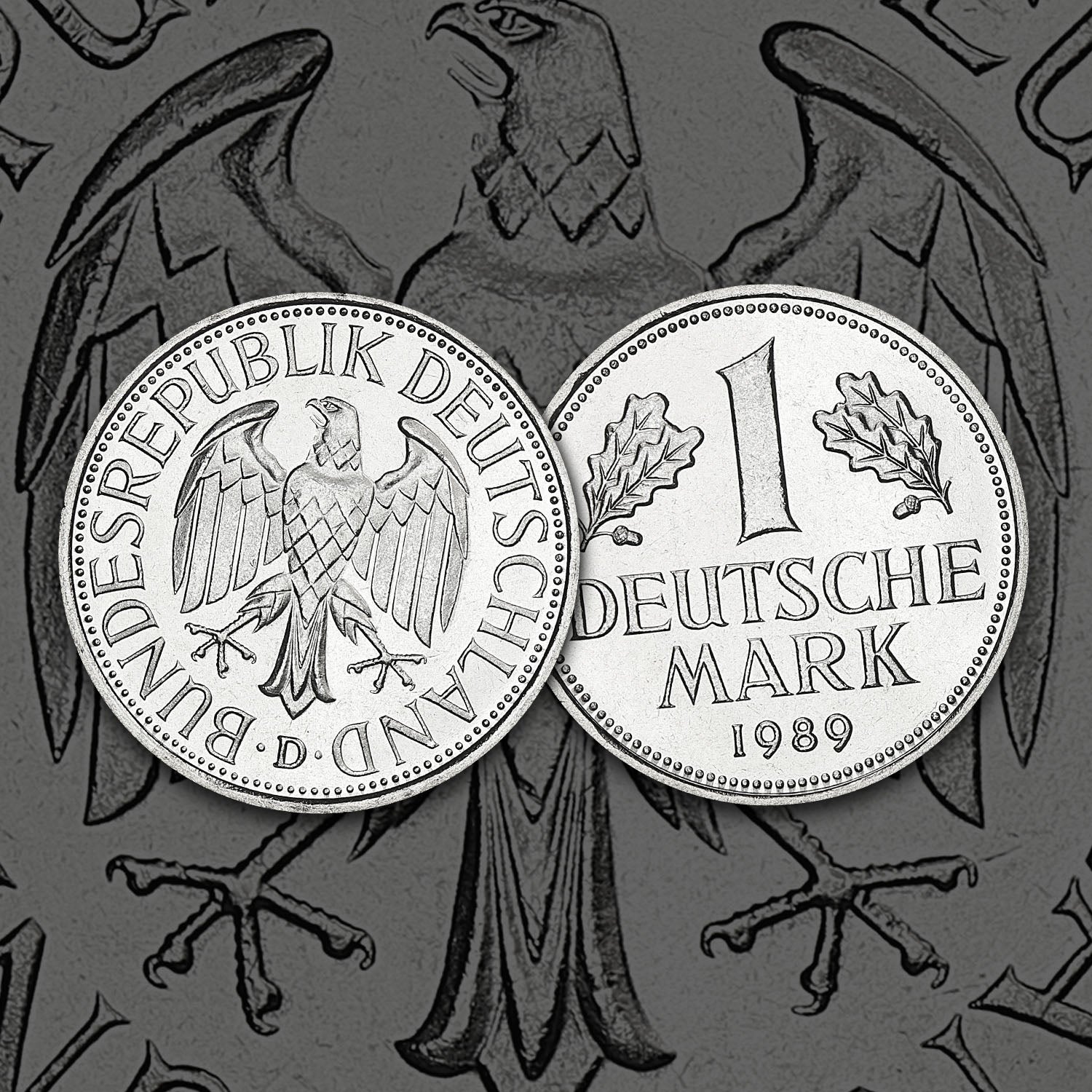 1989 Pièce de 1 Deutsche Mark dans la section du mur de Berlin