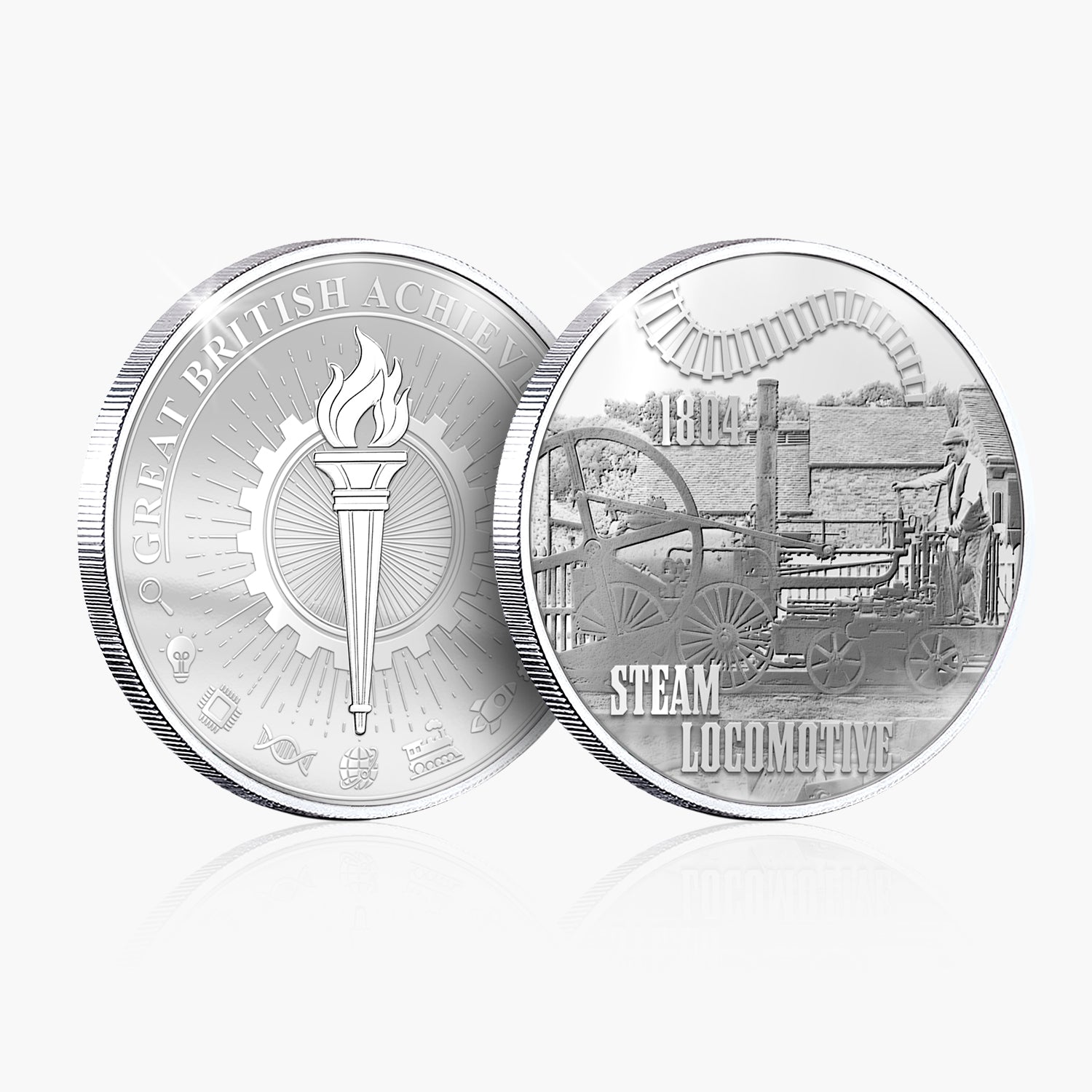 Great British Achievements Steam Locomotive Silver Plated BU Commemorative